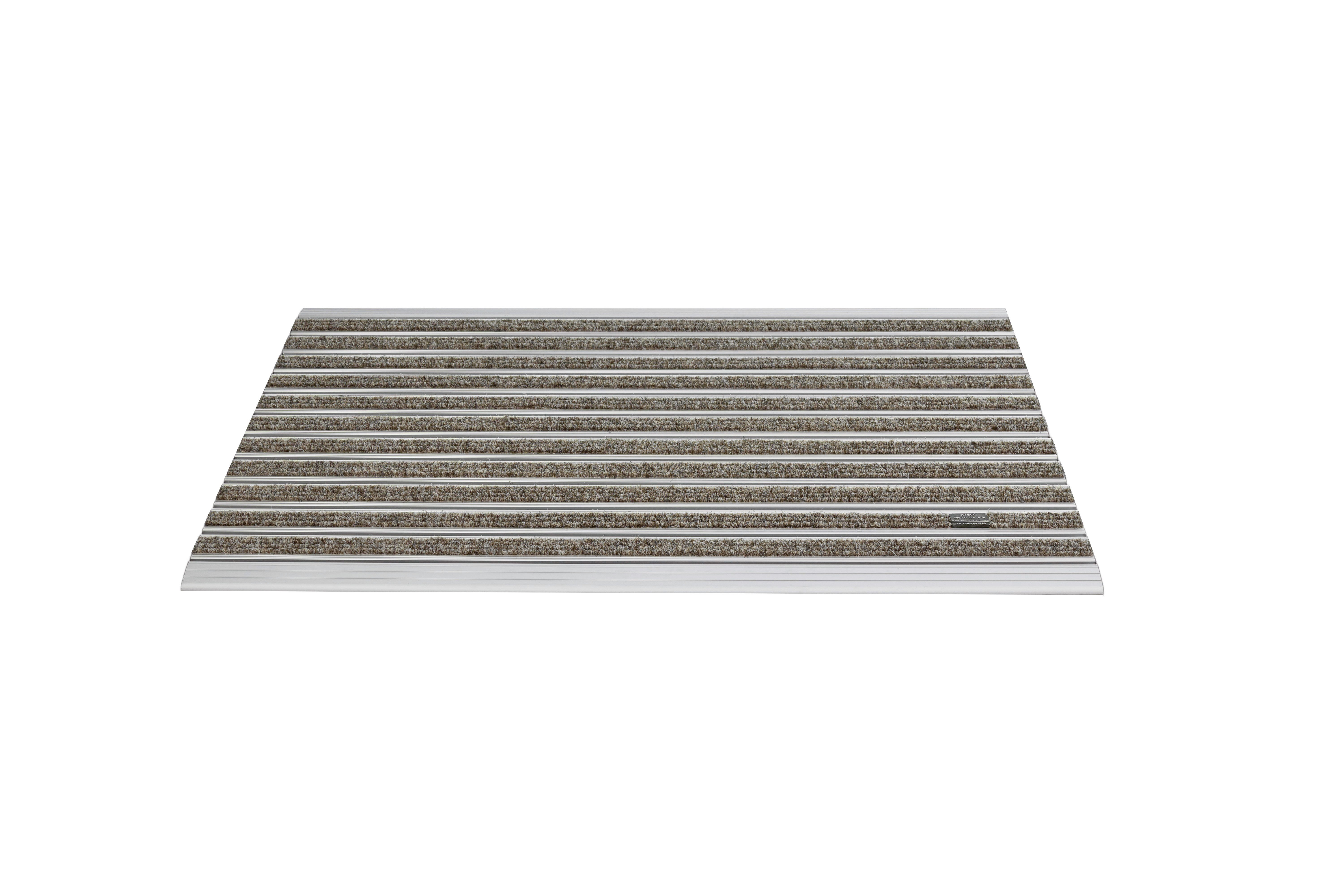 10 mm Devetüyü Rip Halı Yüzeyli 55*90 cm Alüminyum Paspas