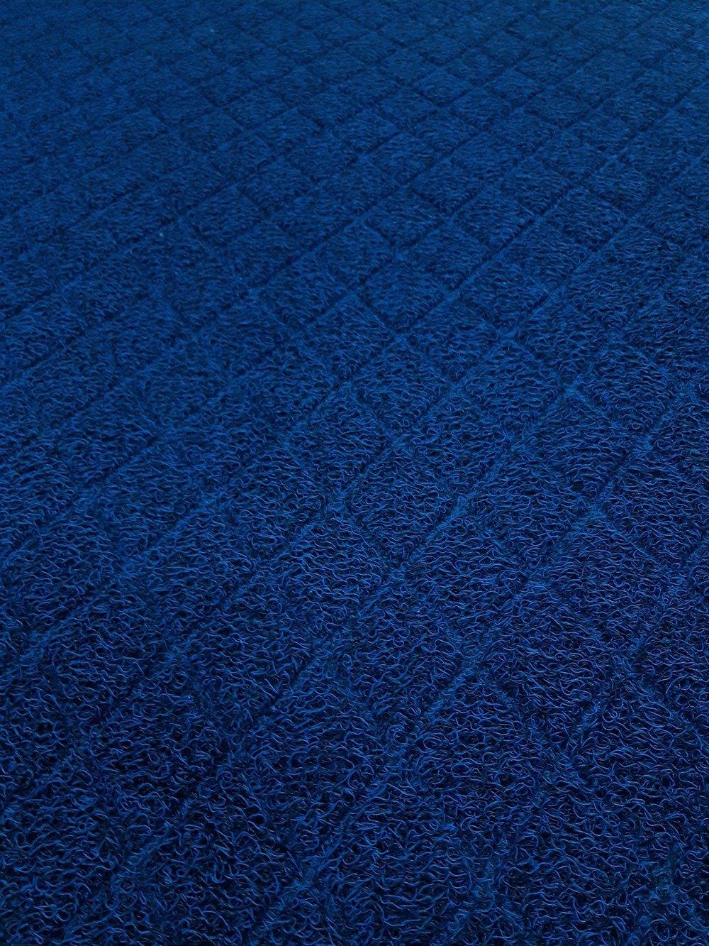 11 mm 150*120 cm Mavi Baklava Desenli Kıvırcık Paspas