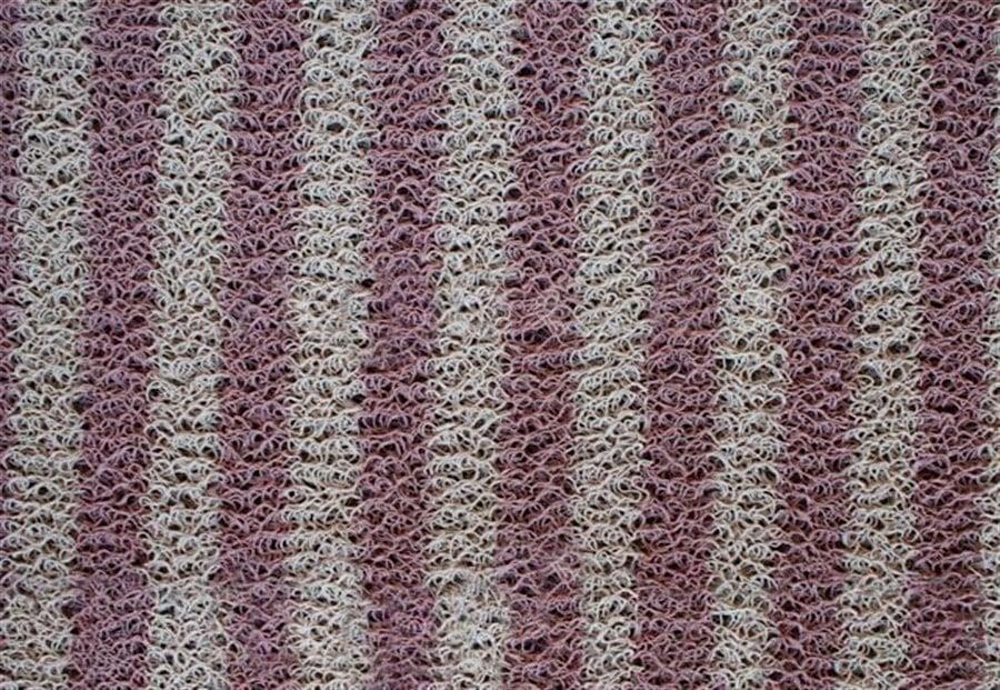 16 mm 120*138 cm Krem-Pembe Şeritli Kıvırcık Paspas