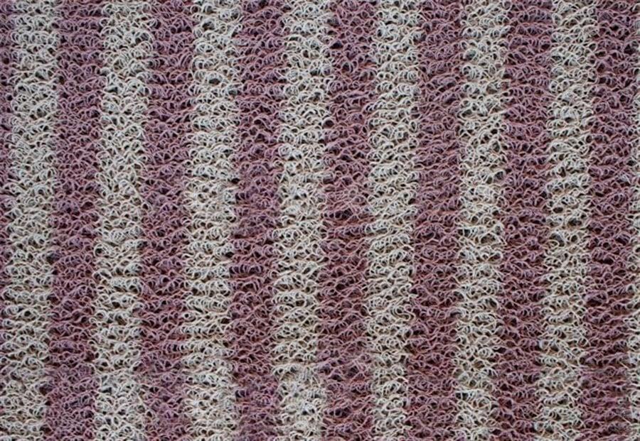 16 mm 120*180 cm Krem-Pembe Şeritli Kıvırcık Paspas