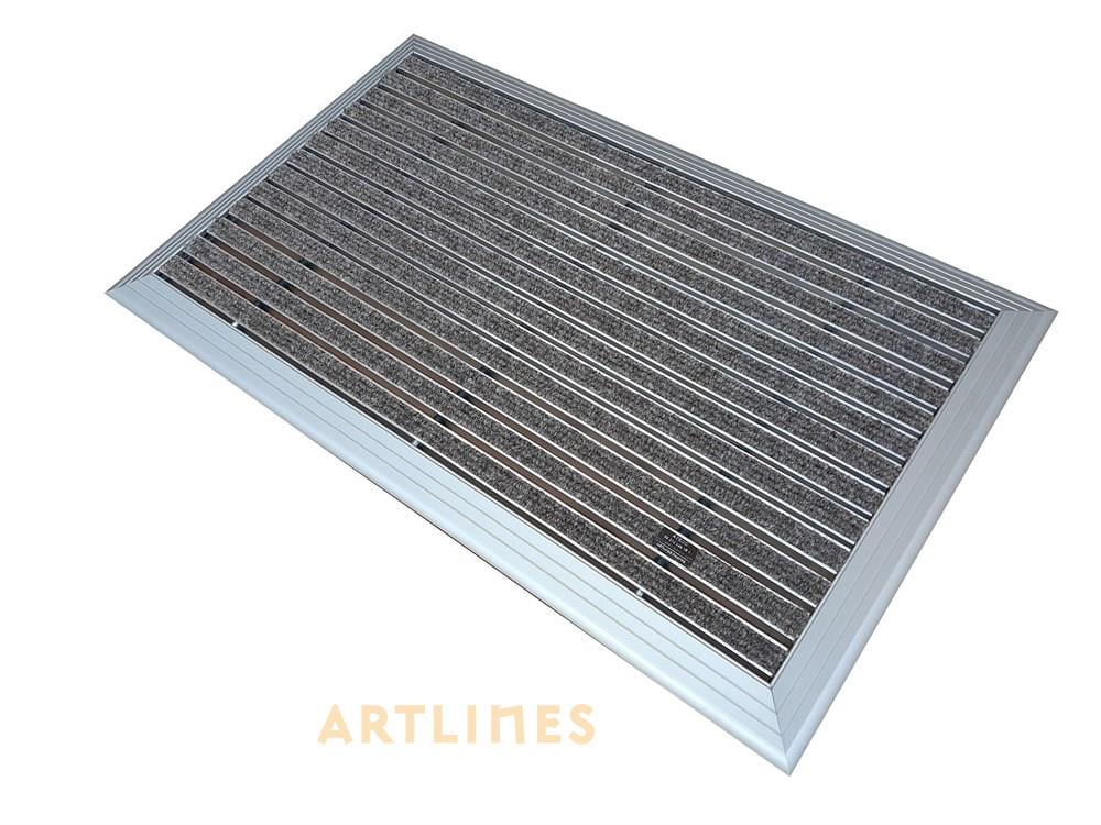 Artlines 20 mm 40x60 Gri Rip Halı Yüzeyli Alüminyum Paspas