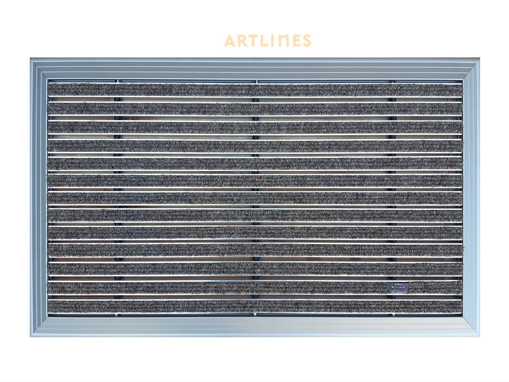 Artlines 20 mm 40x60 Gri Rip Halı Yüzeyli Alüminyum Paspas