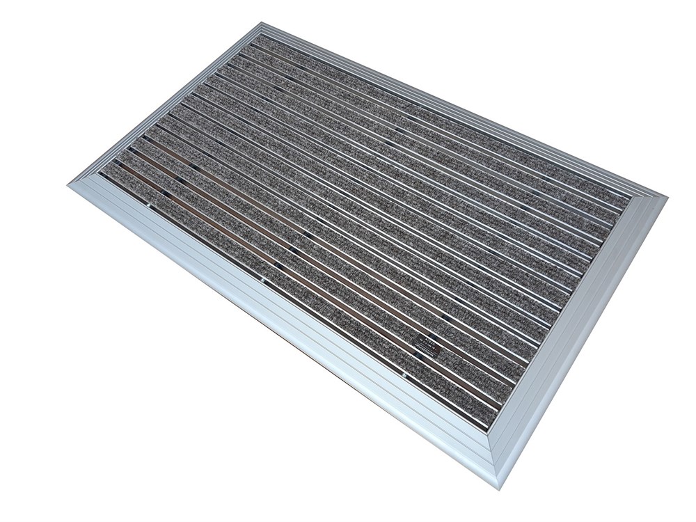 Artlines 20 mm 45x70 Gri Rip Halı Yüzeyli Alüminyum Paspas