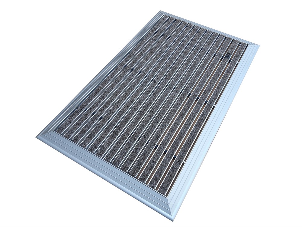 Artlines 20 mm 45x70 Gri Rip Halı Yüzeyli Alüminyum Paspas