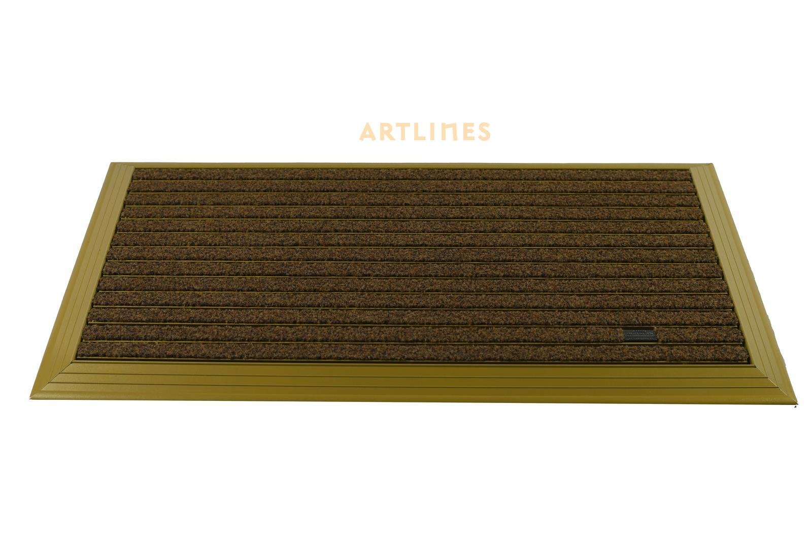 Artlines 20 mm 54x90 Velur Halı Yüzeyli Gold Alüminyum Paspas
