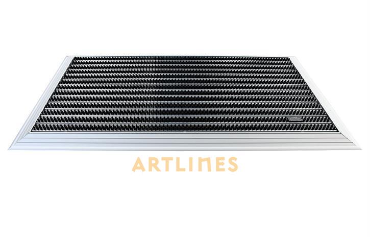 Artlines 20 mm 55x90 cm Yuvarlak Fırça Yüzeyli Alüminyum Paspas