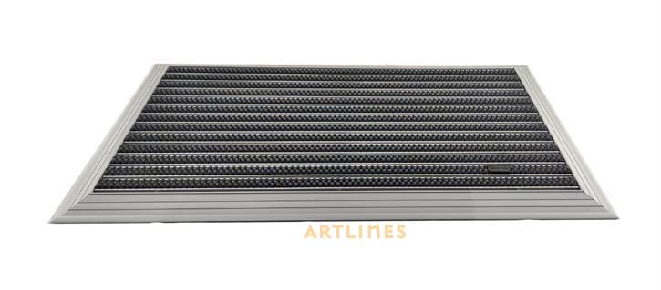Artlines 20 mm 55x90 cm Yuvarlak Fırça Yüzeyli Alüminyum Paspas