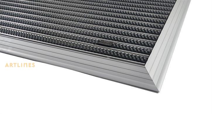 Artlines 20 mm 55x90 cm Yuvarlak Fırça Yüzeyli Alüminyum Paspas