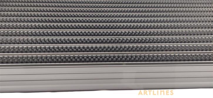 Artlines 20 mm 55x90 cm Yuvarlak Fırça Yüzeyli Alüminyum Paspas