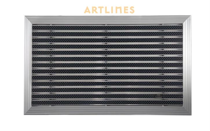 Artlines 20 mm 55x90 cm Yuvarlak Fırça Yüzeyli Alüminyum Paspas