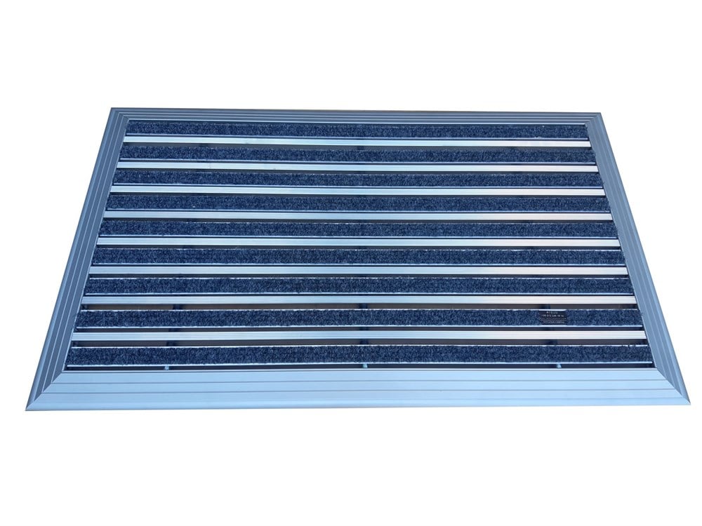 Artlines 20 mm 55x90 Gri Rip Halı+Sıyırıcı Yüzeyli Alüminyum Paspas