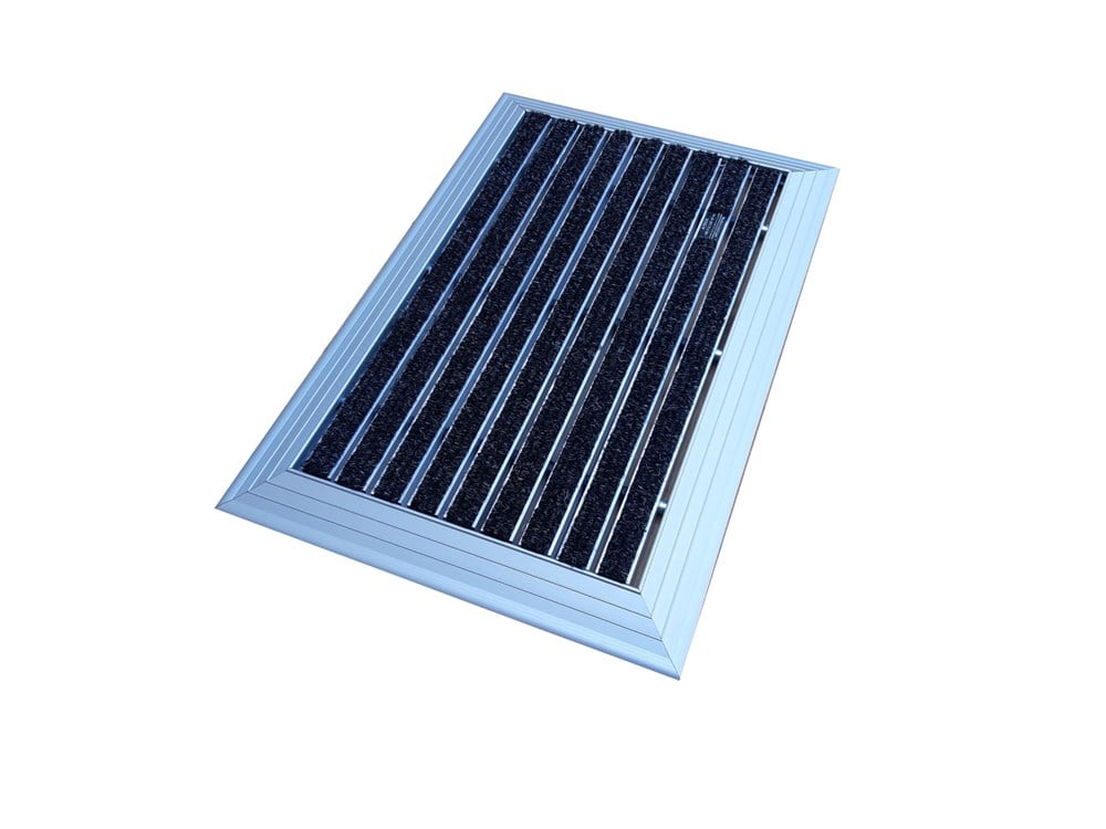 Artlines 20 mm 55x90 Siyah Rip Halı Yüzeyli Alüminyum Paspas