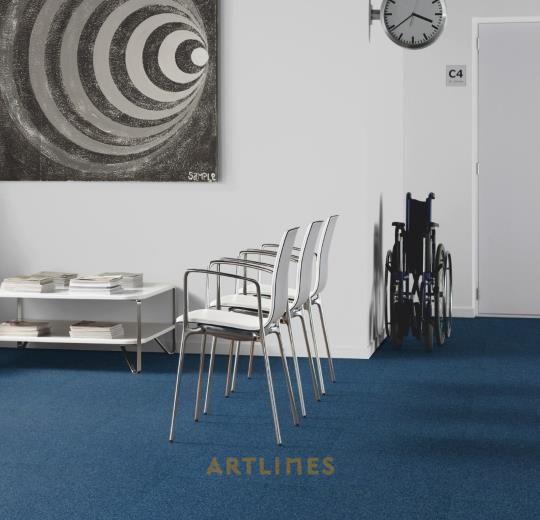 Artlines Basic 356 Mid Blue Karo Halı