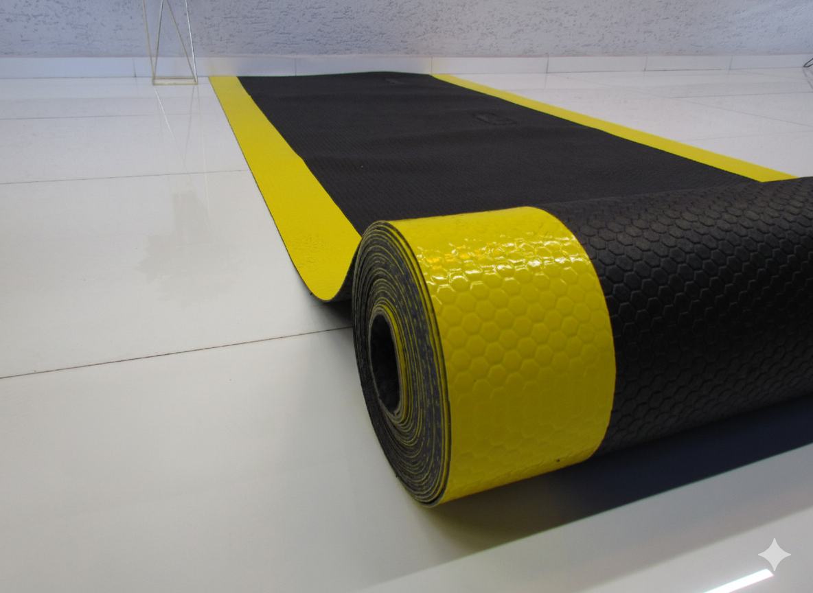 Artlines Sarı Şeritli Siyah 100 cm Yalıtkan Paspas 3mm 20KV