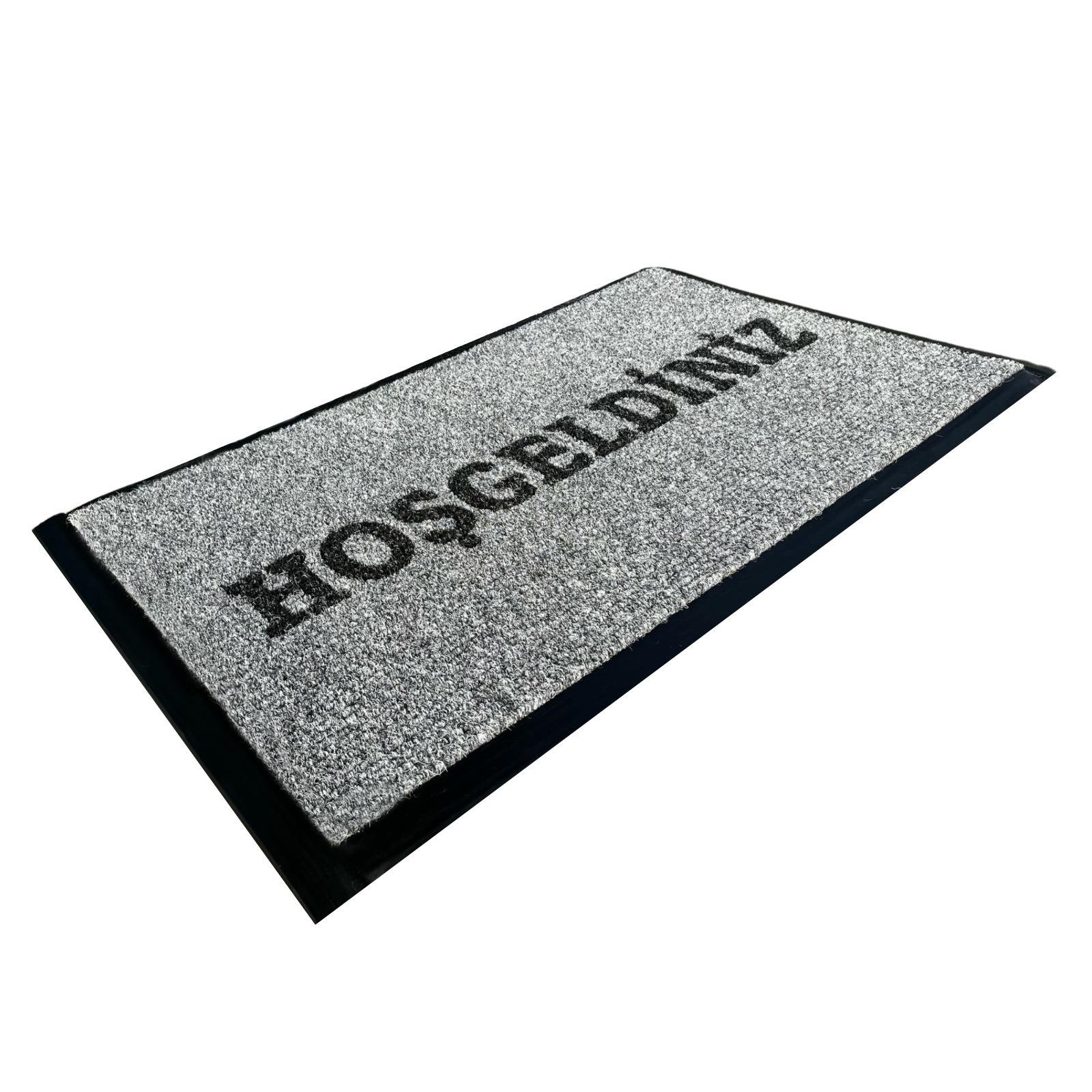 Hoşgeldiniz Logolu Paspas - 56X87 cm - Gri