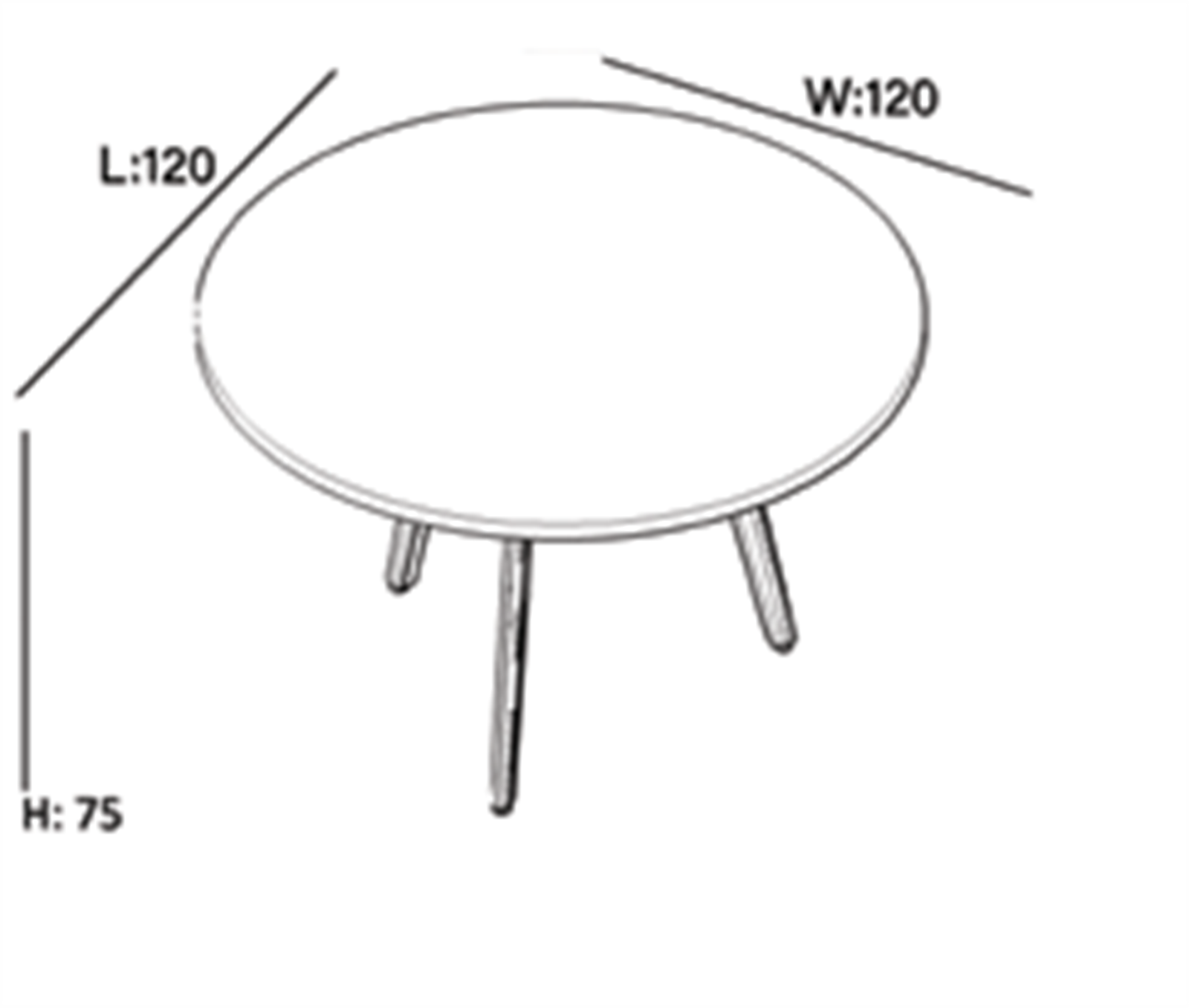 Iron 120 lik Yuvarlak Toplantı Masası