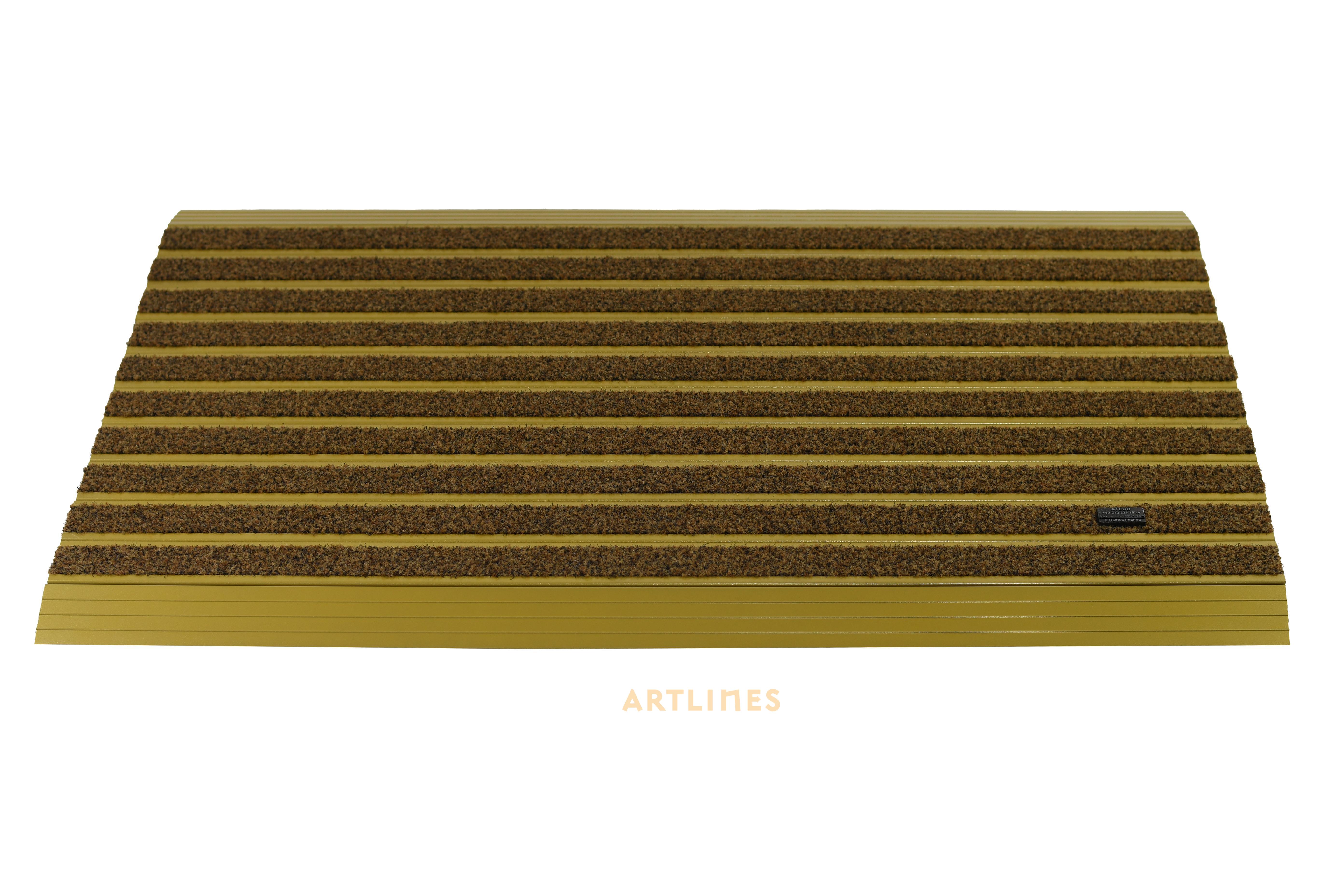 Premium 15 mm Velur Halı Yüzeyli 69x100 Gold Alüminyum Paspas