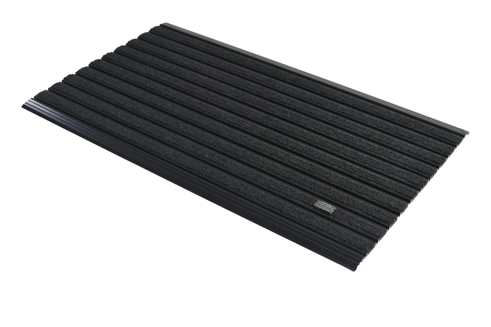 Slimlines 10 mm 52x87 Velur Halı Yüzeyli Siyah Alüminyum Paspas