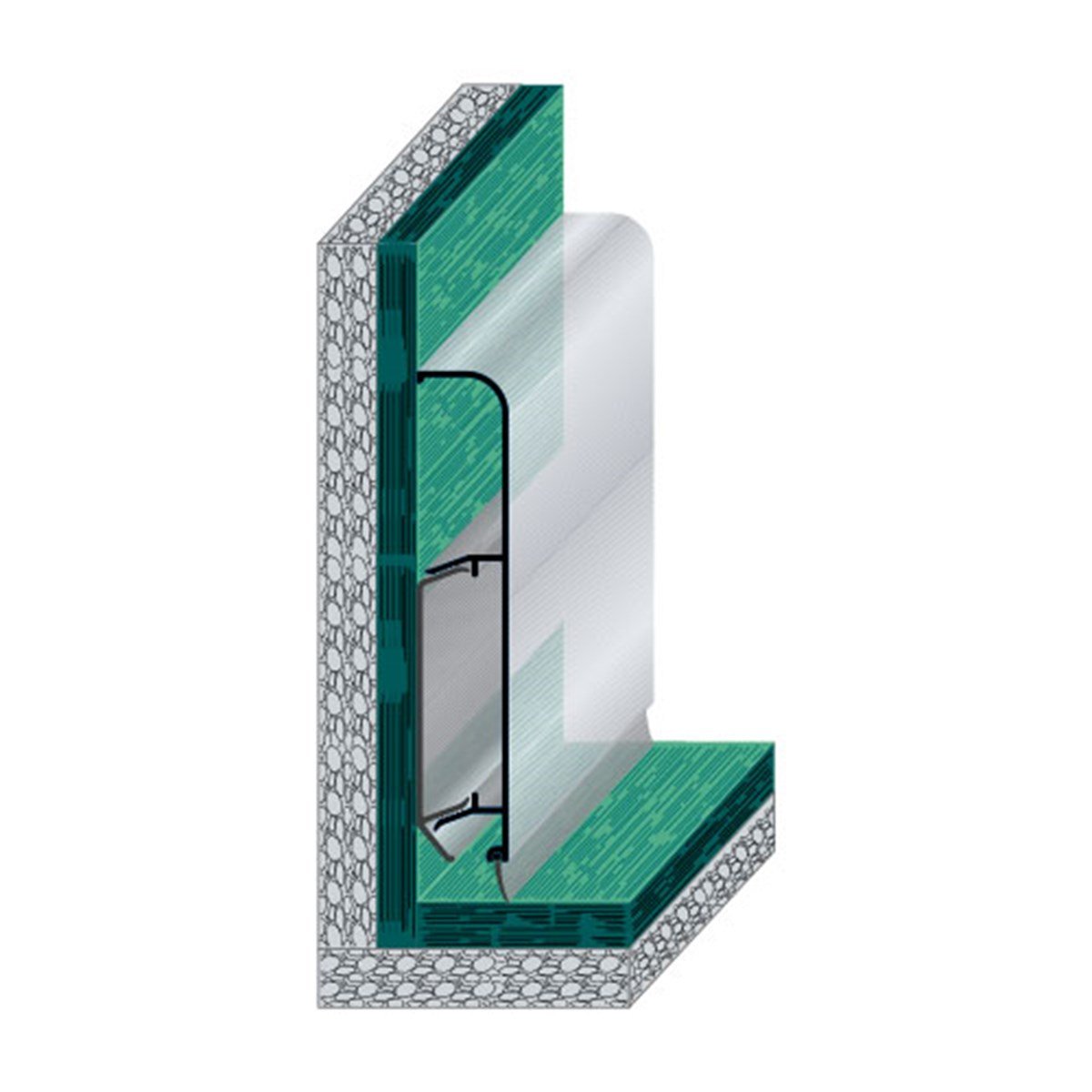TAS 100  100 x 15mm radyüslü klipsli süpürgelik