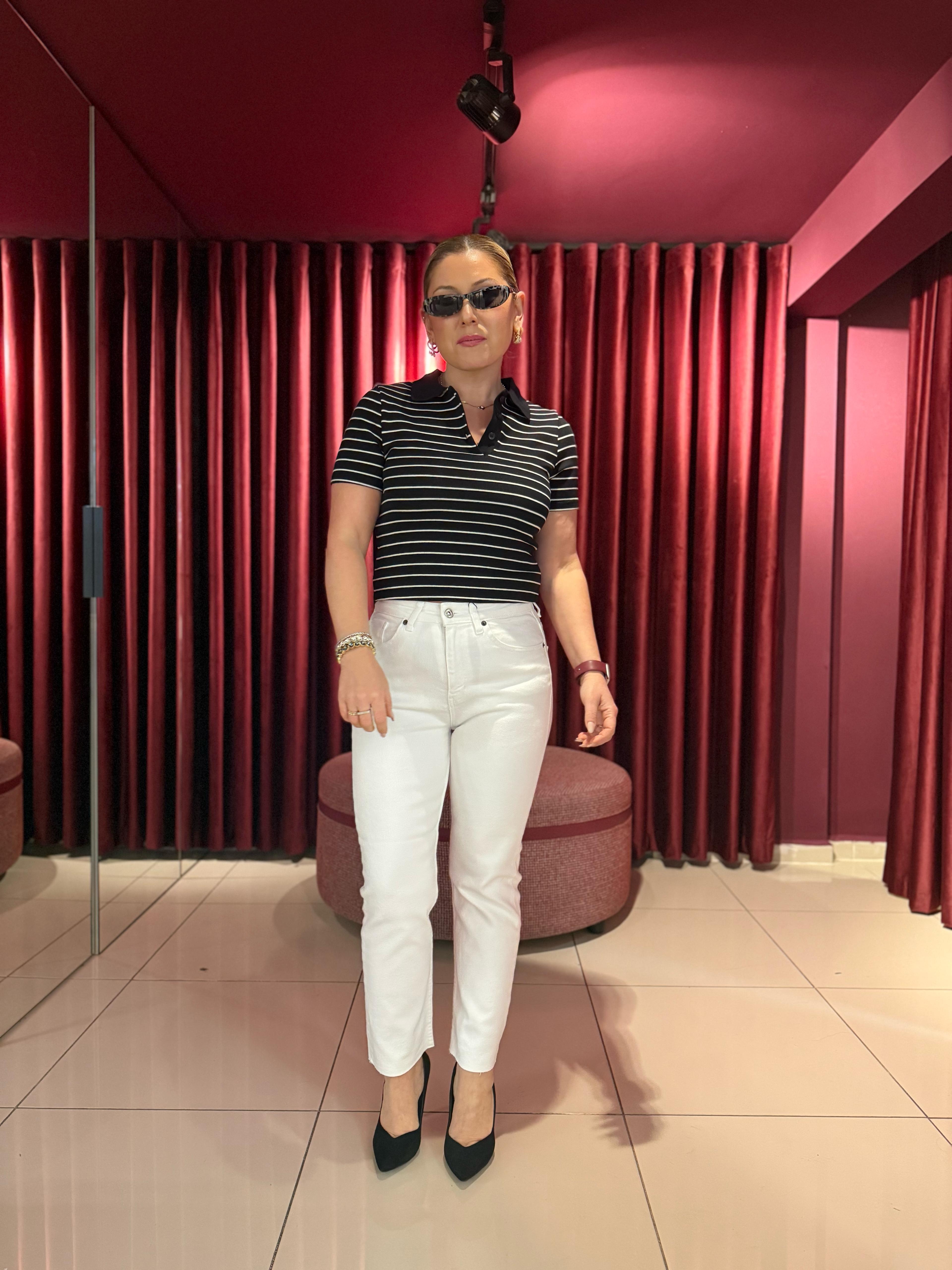 Jean01 ZR Likralı Boyfit Jean Beyaz