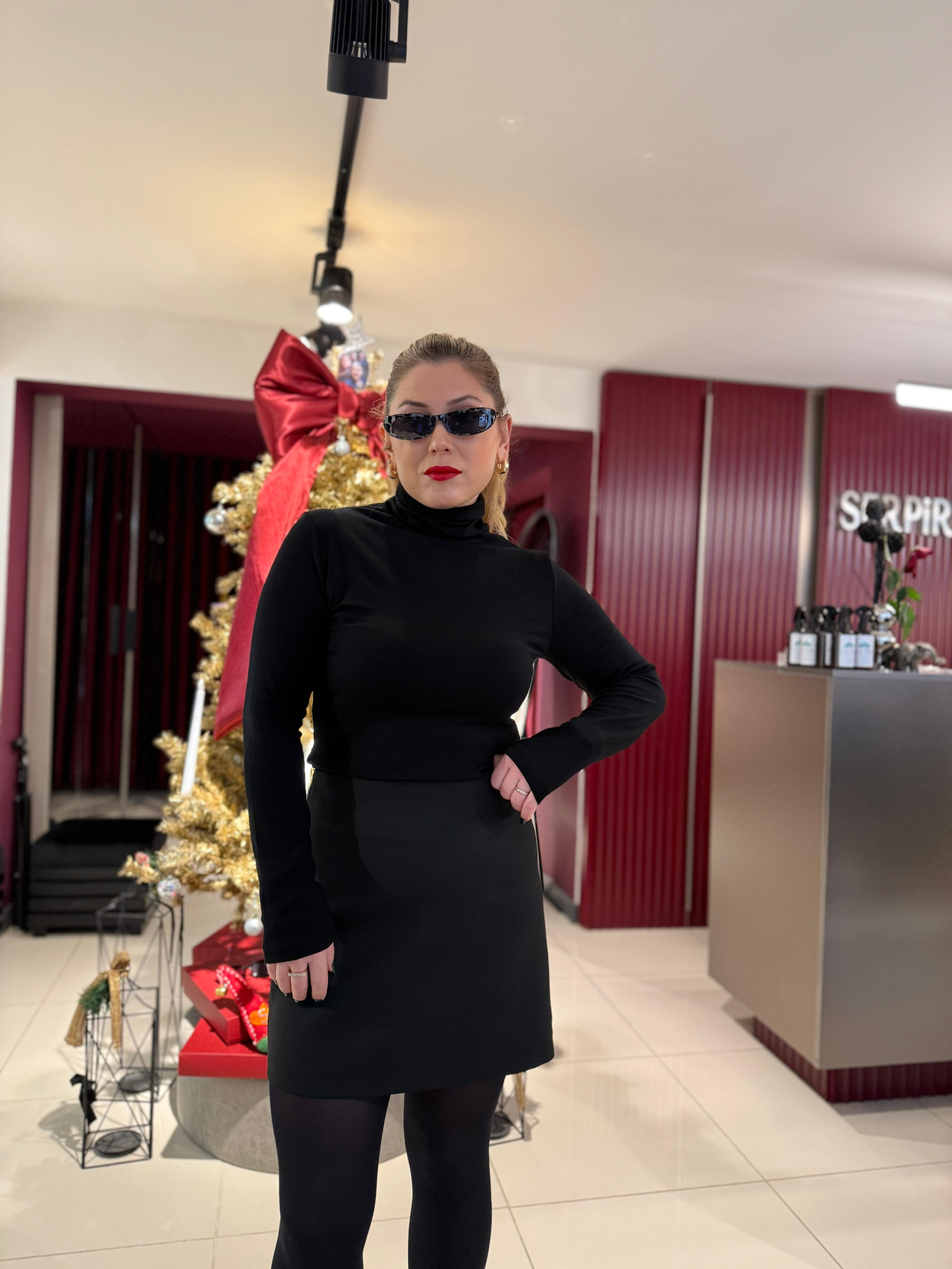 Bluz1160 MASSİ Balıkçı Yaka Body Siyah