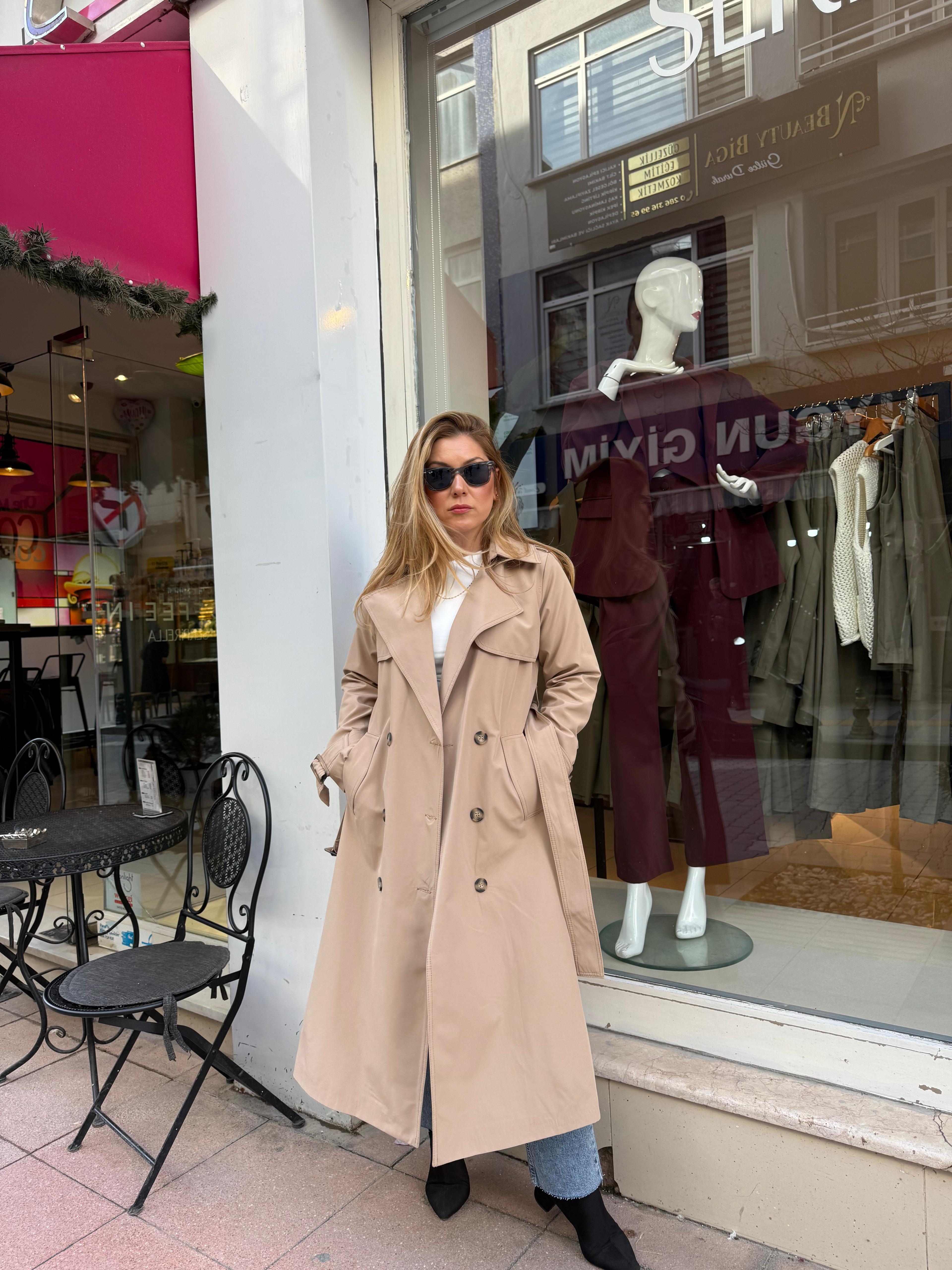 Ceket1204 Orijinal Marka Trençkot Taş