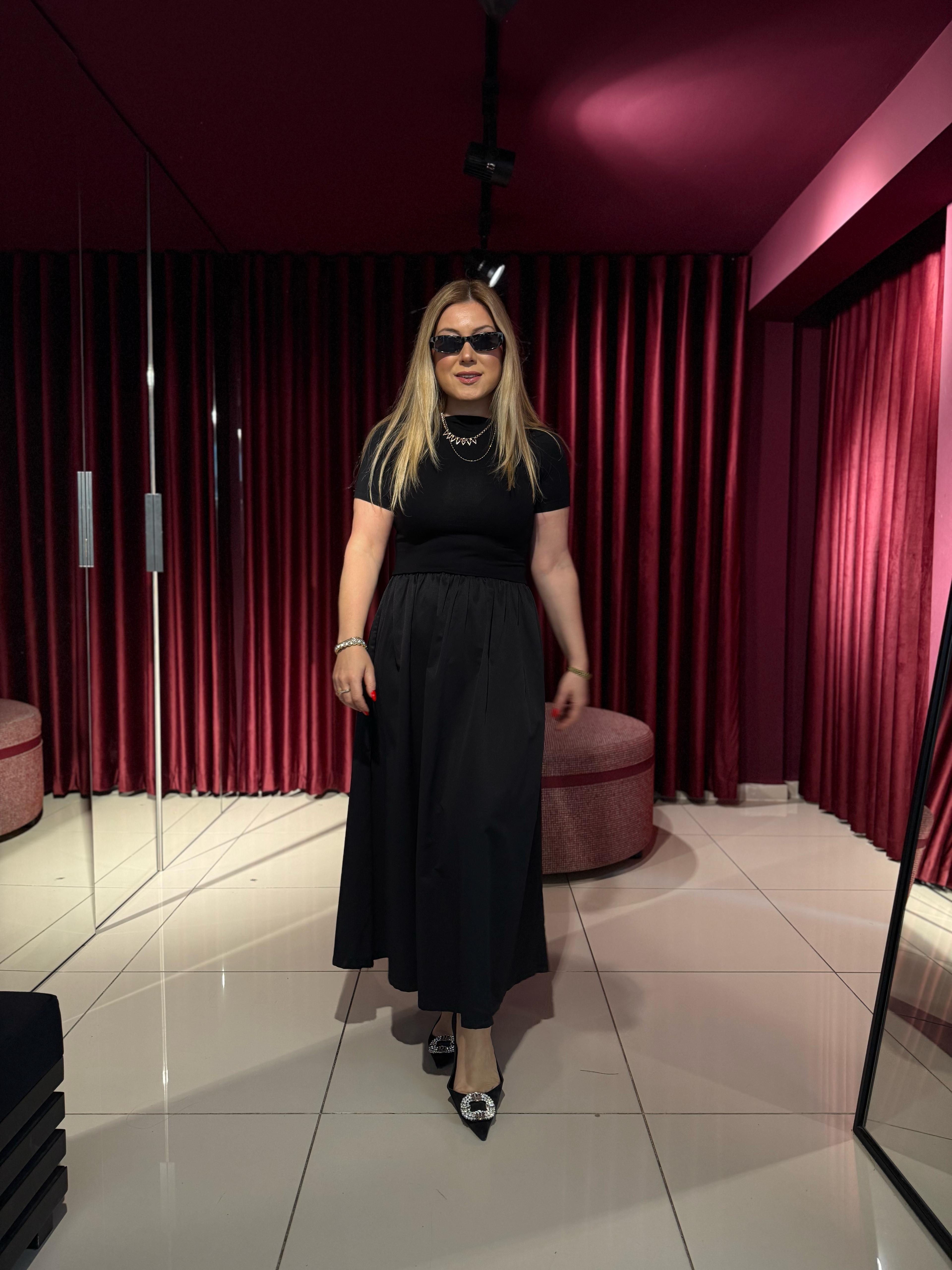 Midi Elbiseler202069 Noir Elbise Siyah