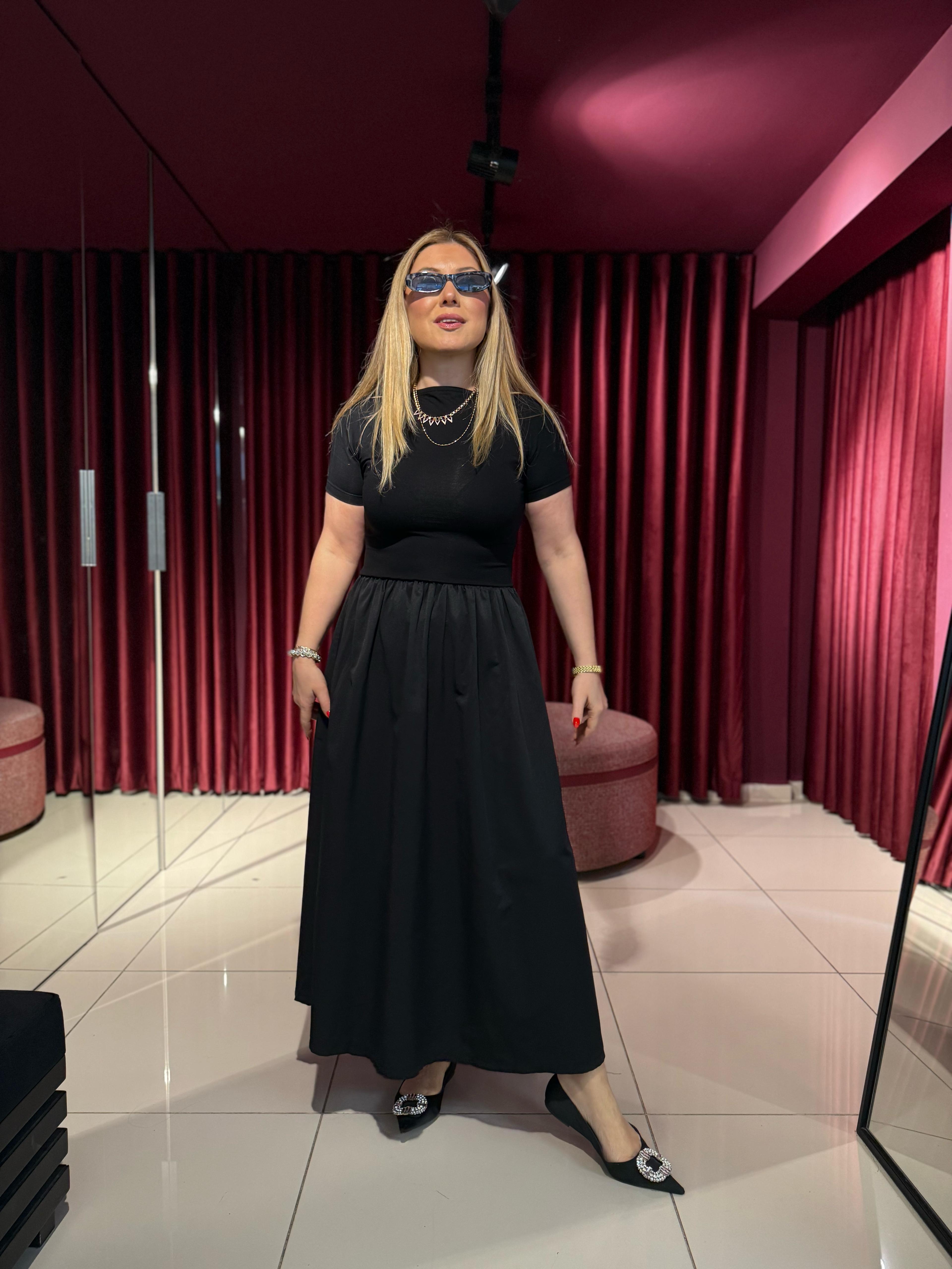 Midi Elbiseler202069 Noir Elbise Siyah