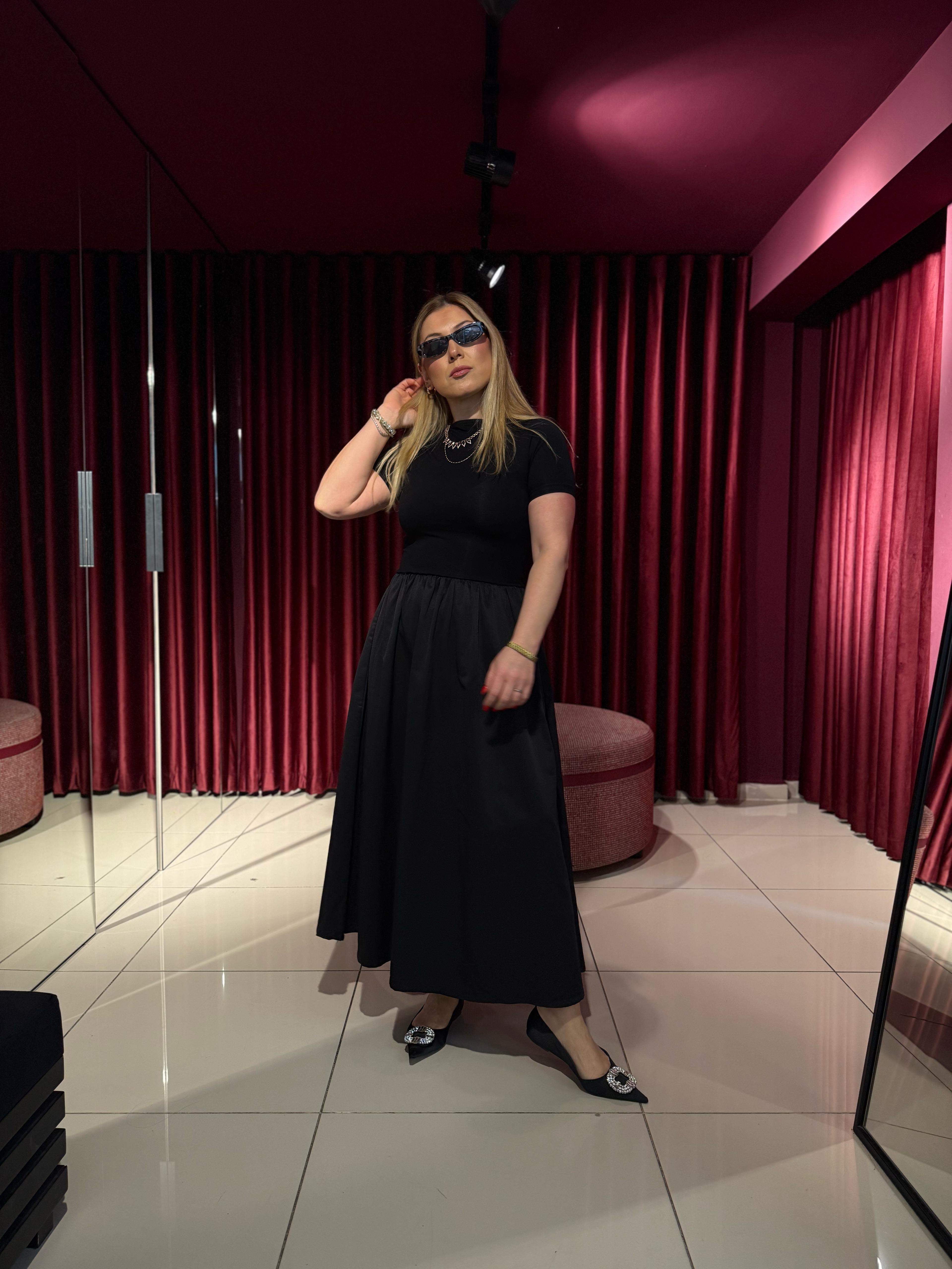 Midi Elbiseler202069 Noir Elbise Siyah