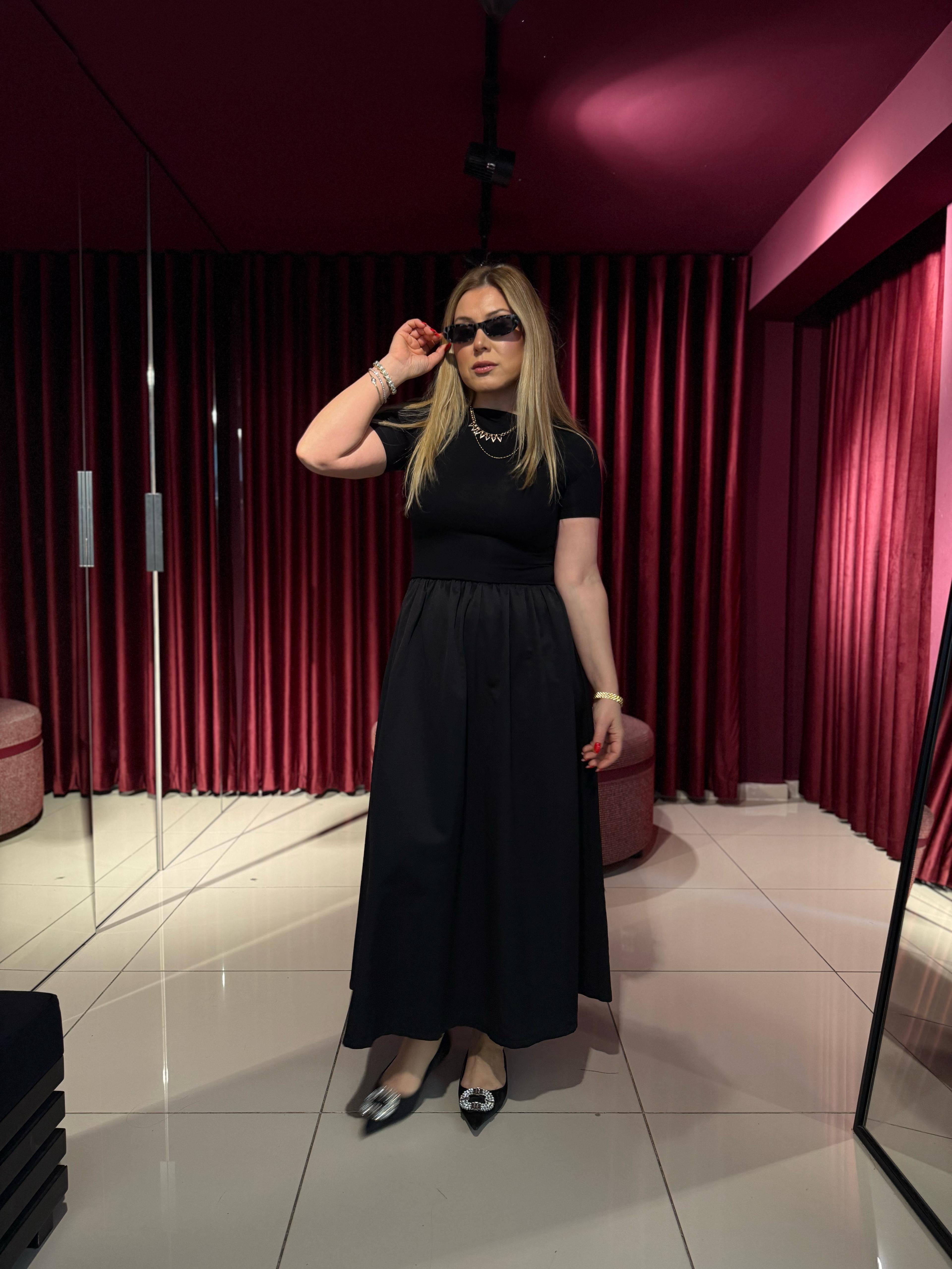 Midi Elbiseler202069 Noir Elbise Siyah
