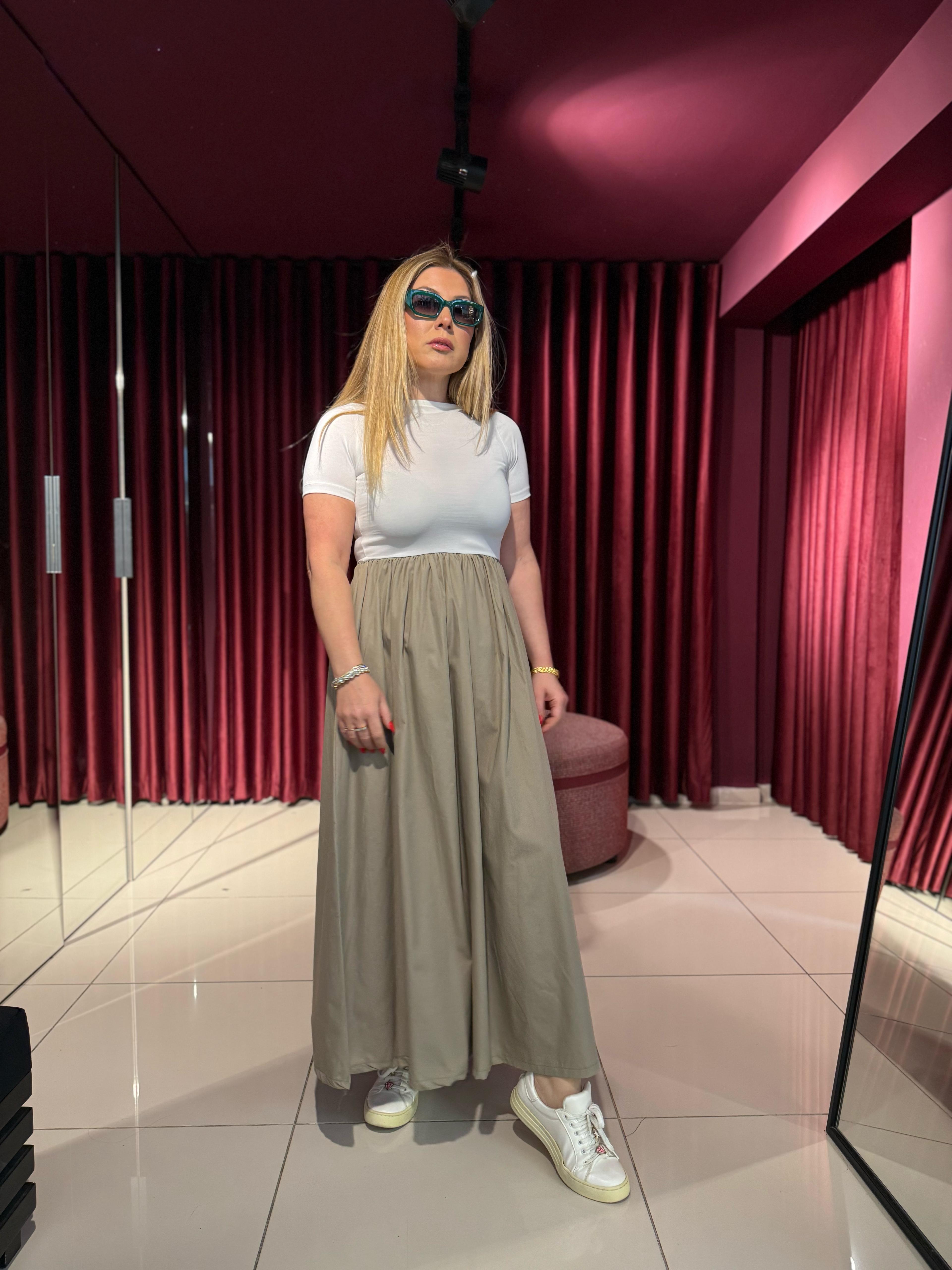 Midi Elbiseler203090 Fusion Elbise Yeşil