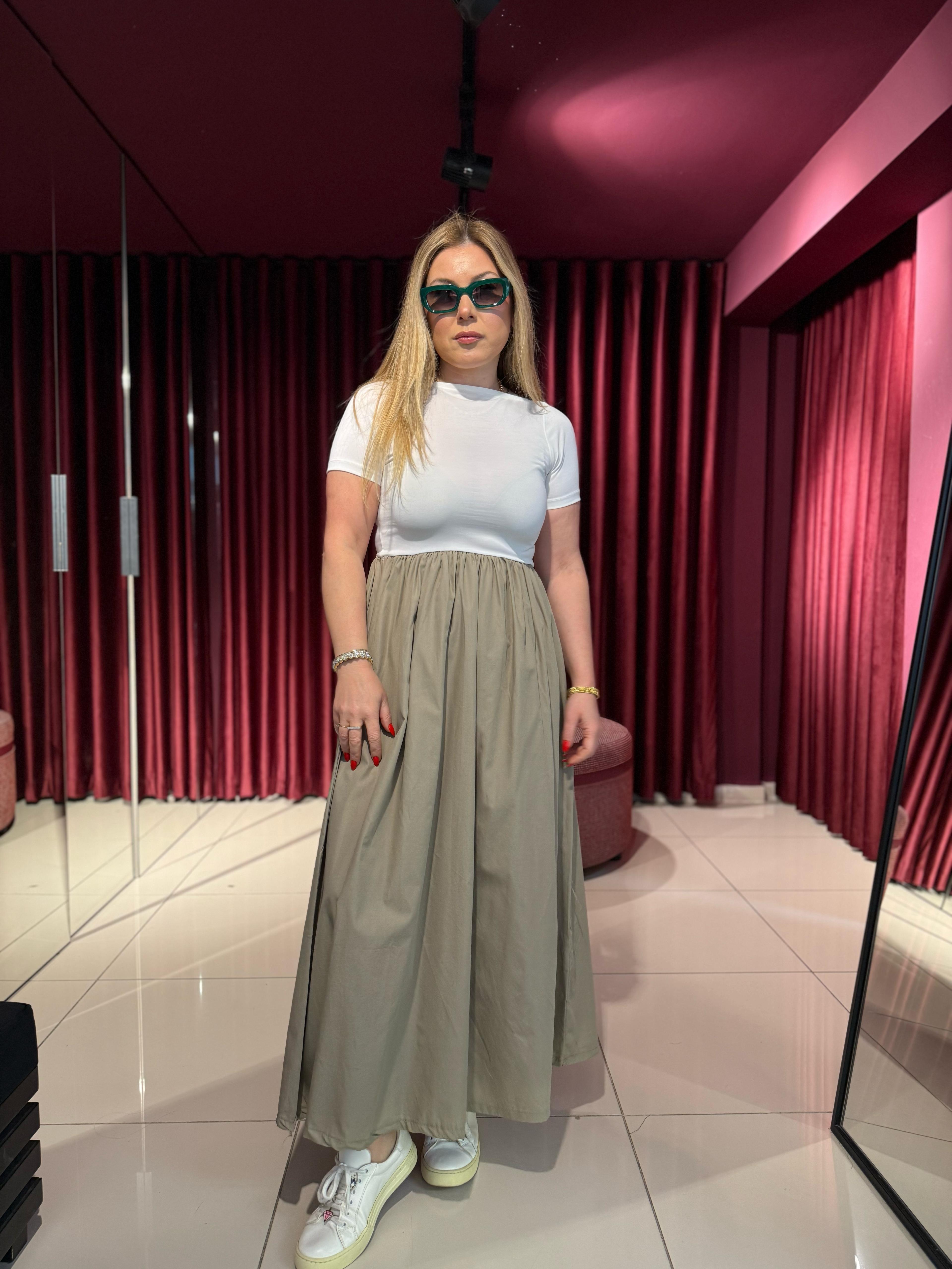 Midi Elbiseler203090 Fusion Elbise Yeşil
