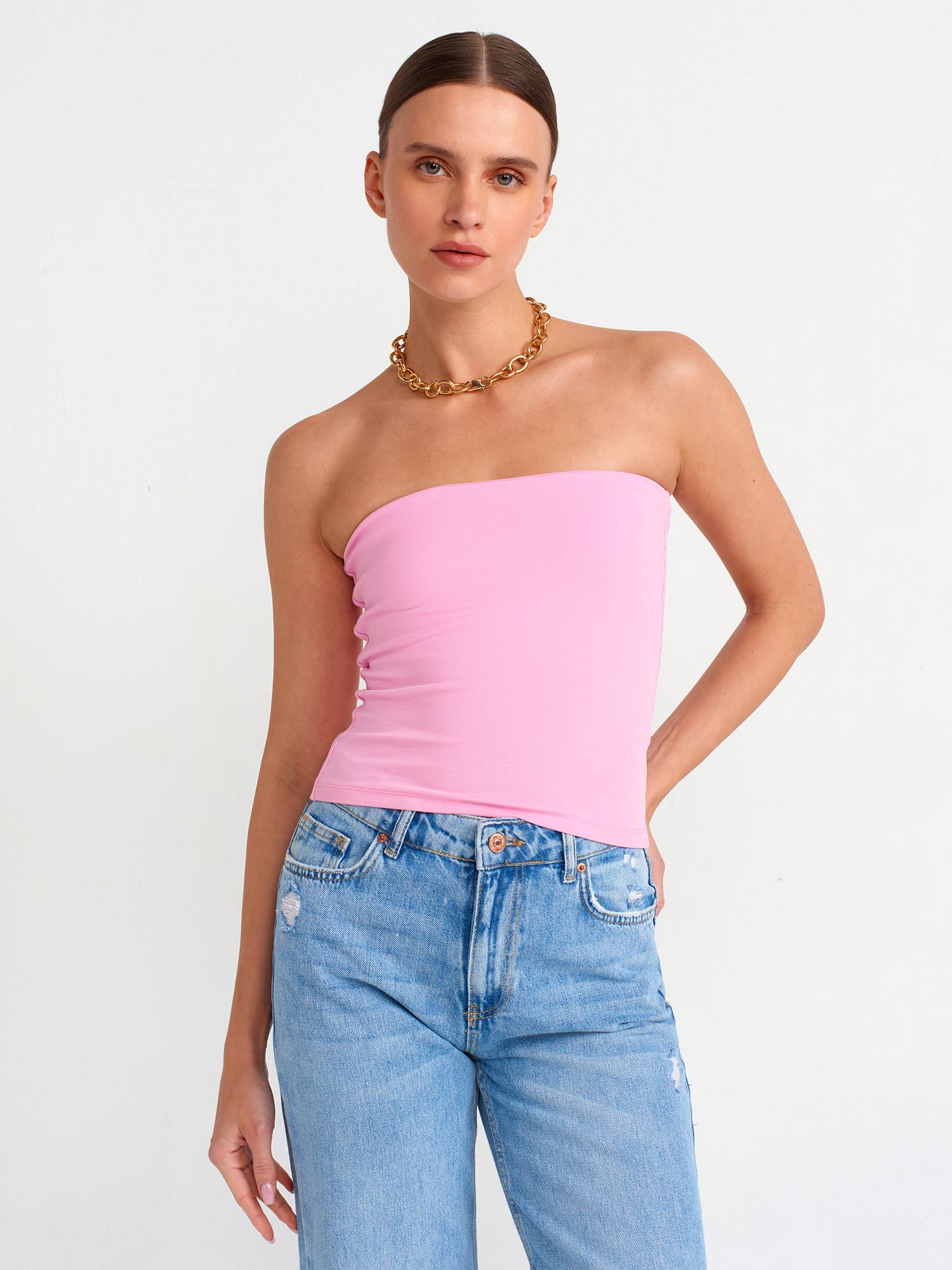 T-Shirt20659 Crop Top Pembe