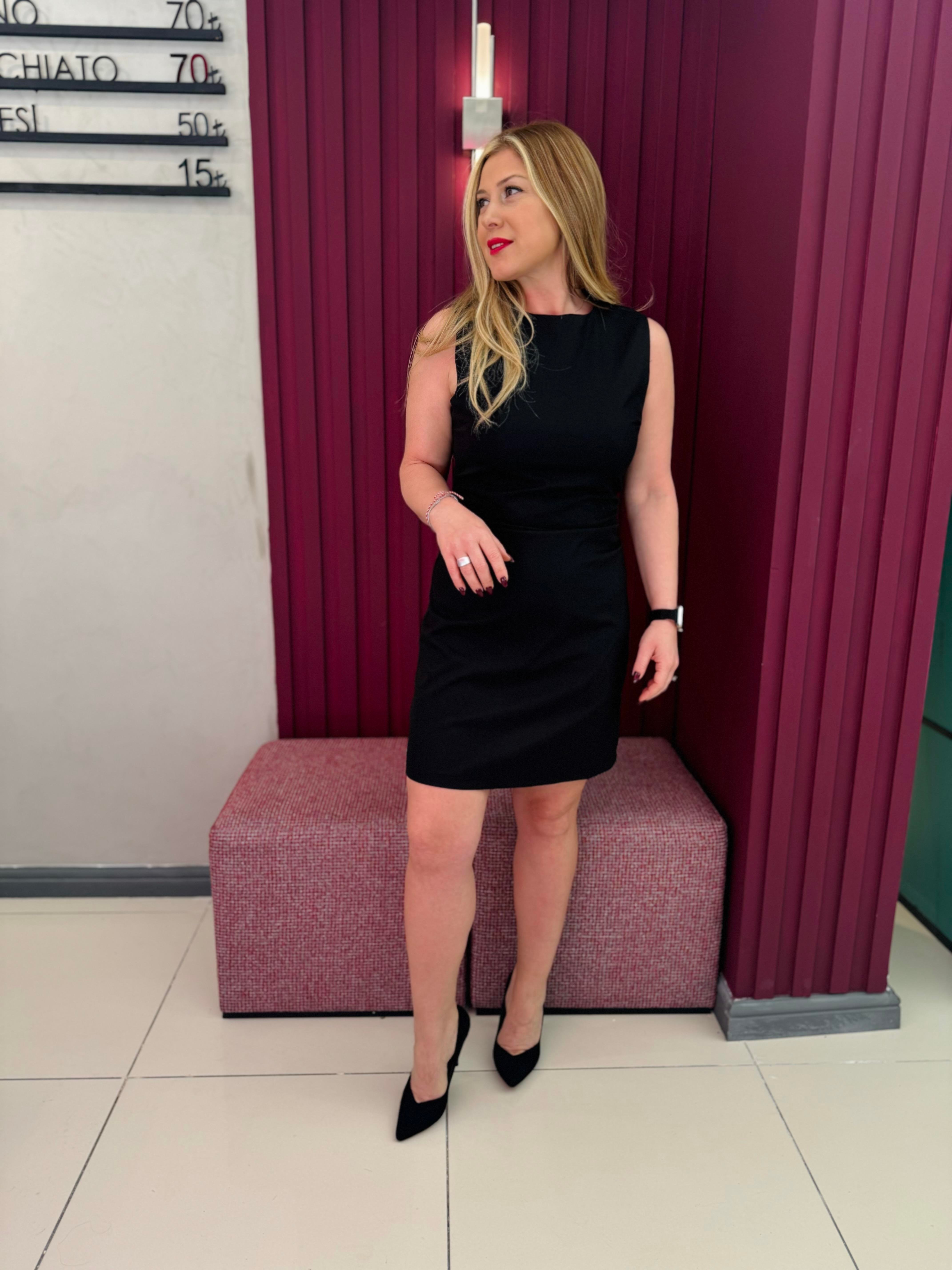 Kısa Elbiseler2159 Büzgü Detay Elbise Siyah