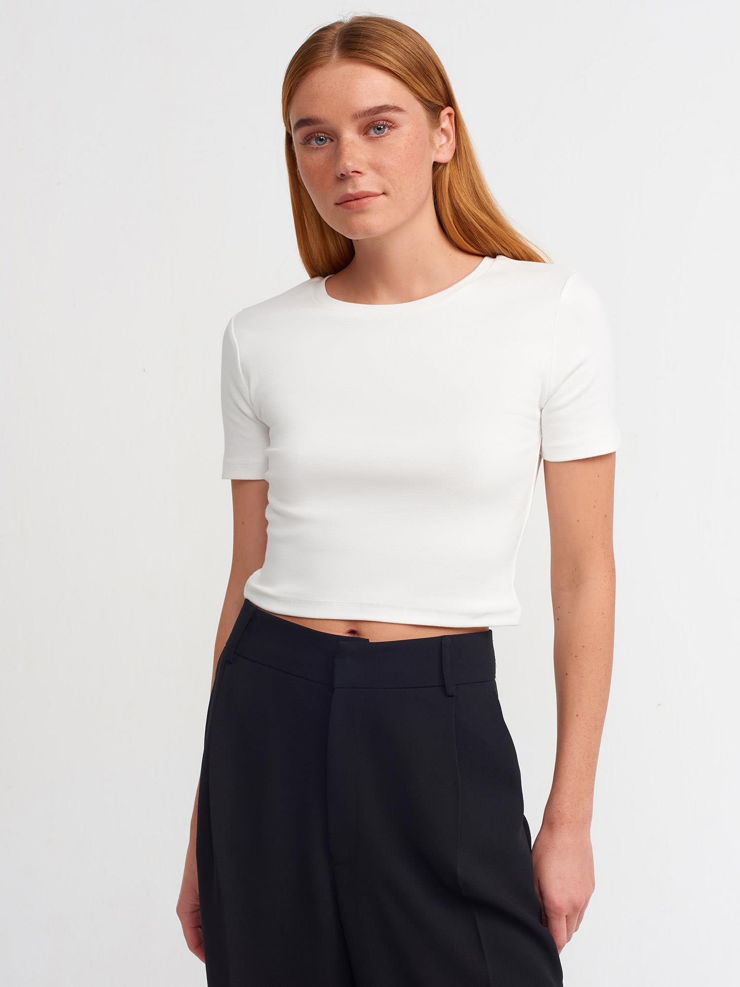 T-Shirt30124 Crop T-Shirt Ekru