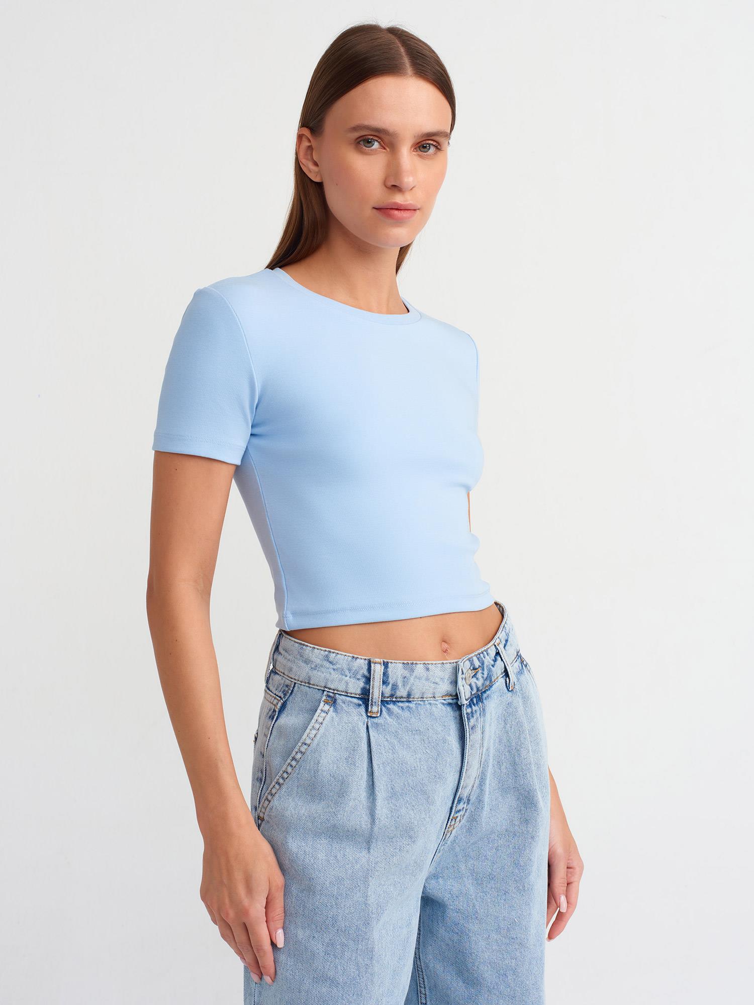T-Shirt30124 Crop T-Shirt Mavi