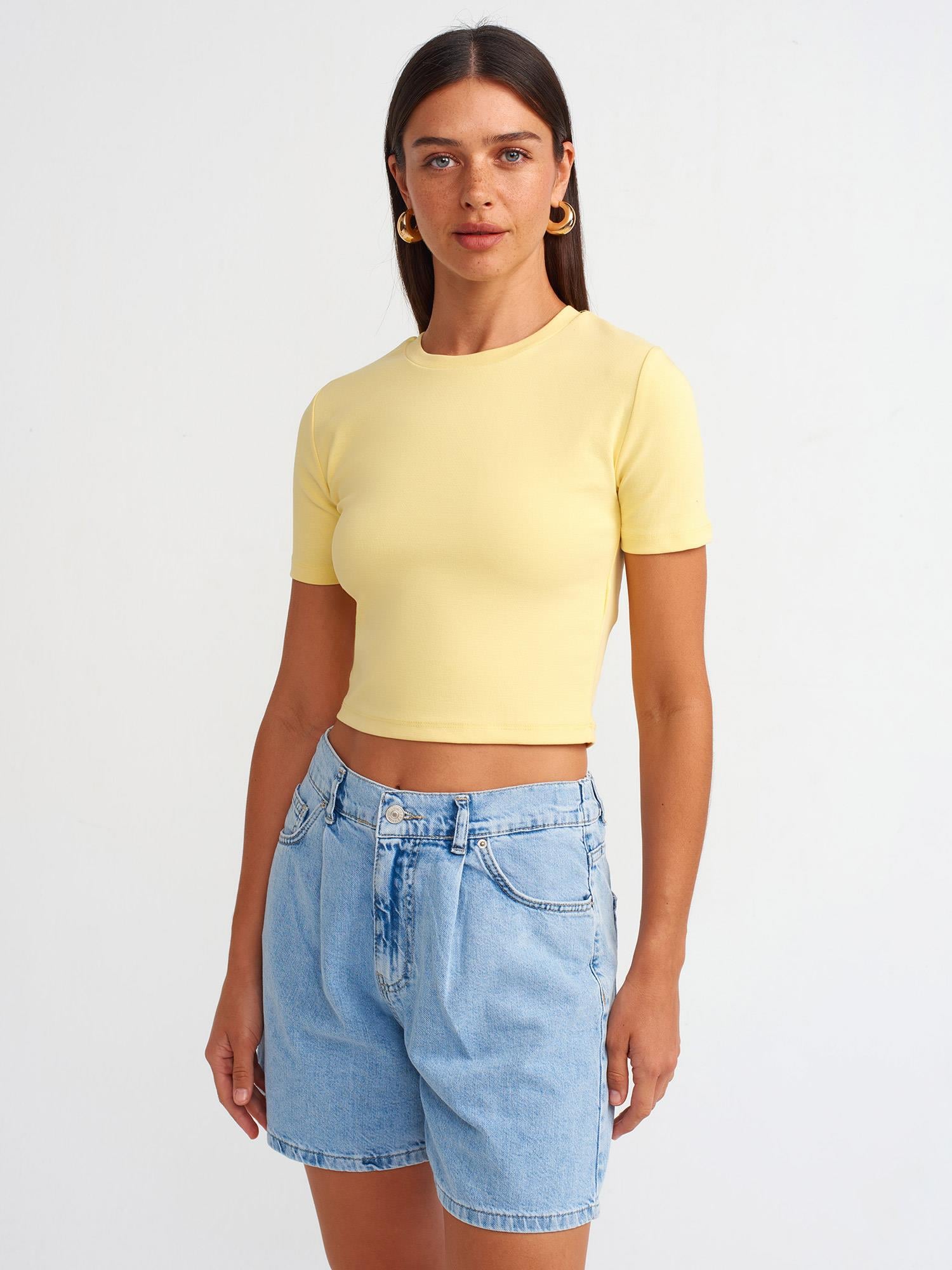 T-Shirt30124 Crop T-Shirt Sarı