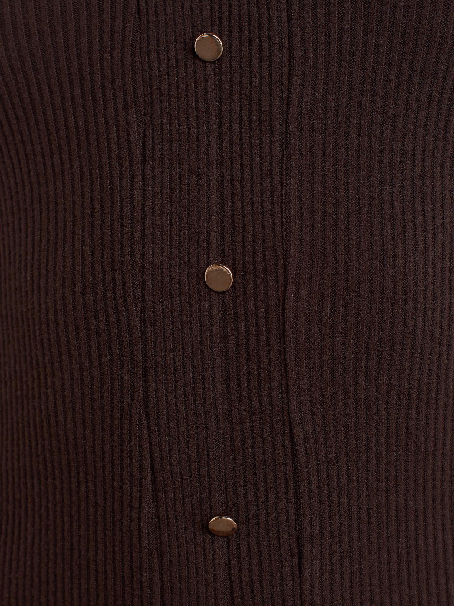 Bluz31436 Polo Yaka Düğme Detay Top Kahve