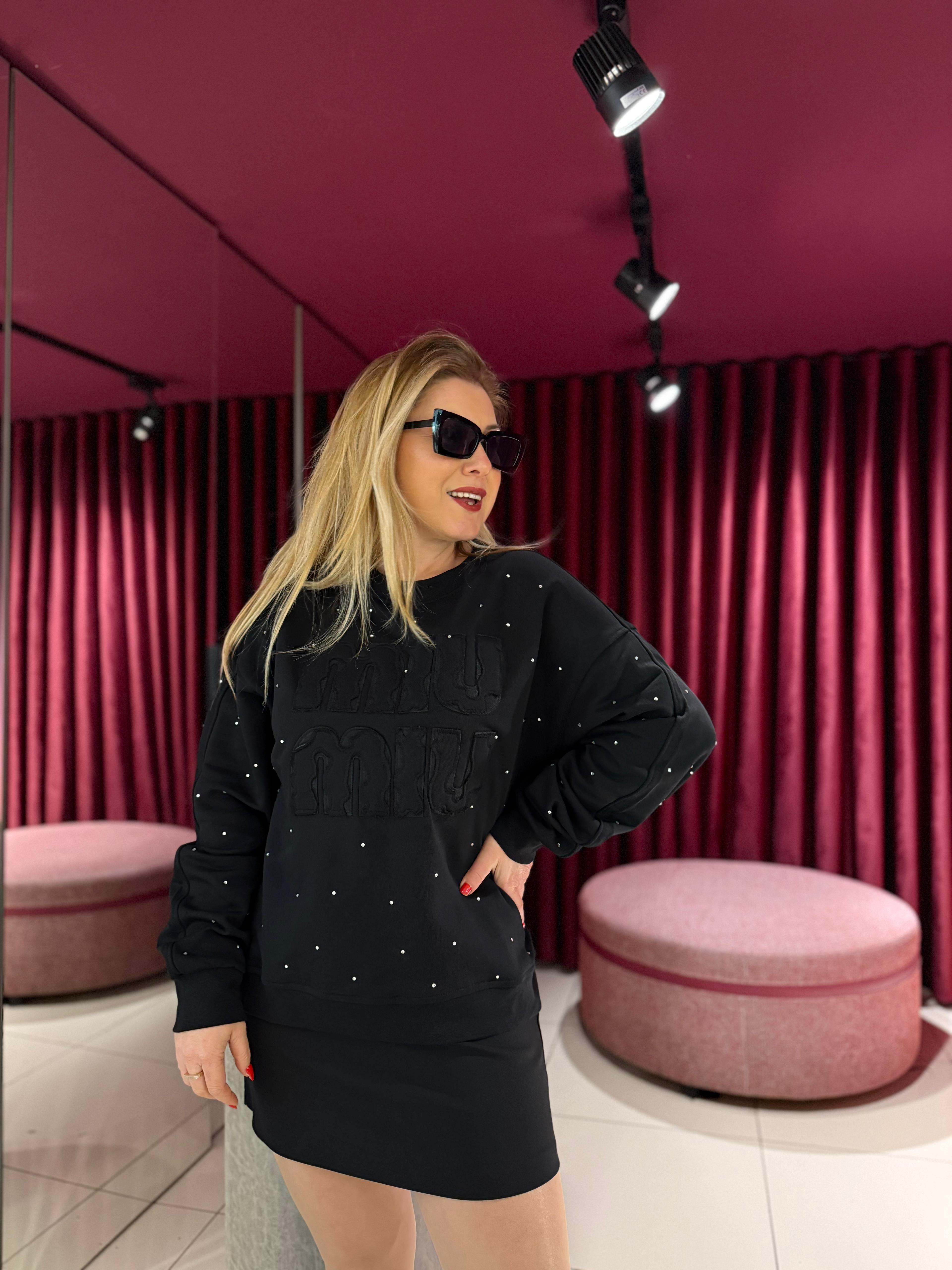 Sweat-Shirt3509 Miu Miu Sweat Siyah