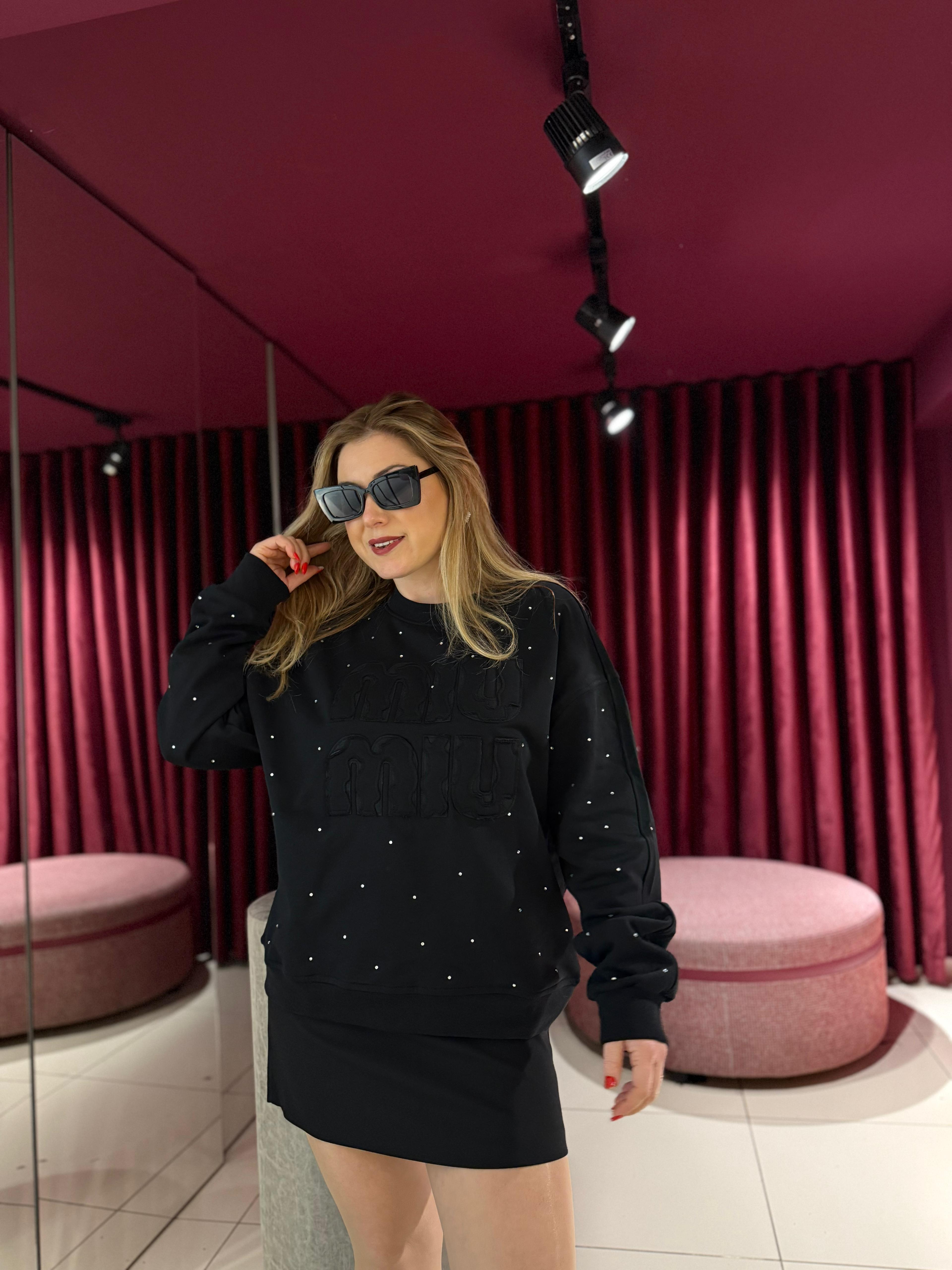 Sweat-Shirt3509 Miu Miu Sweat Siyah
