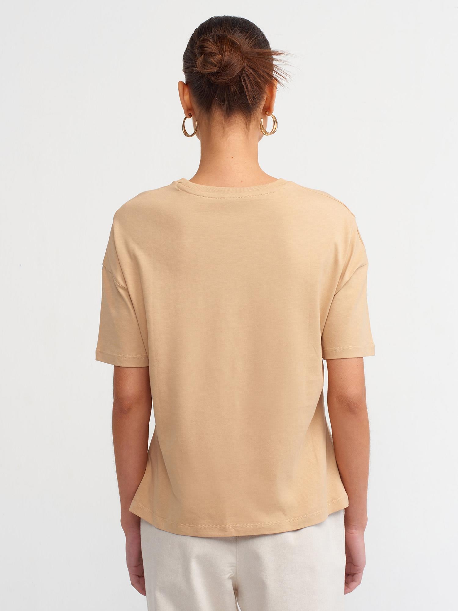 T-Shirt3683 Basic T-Shirt Bej