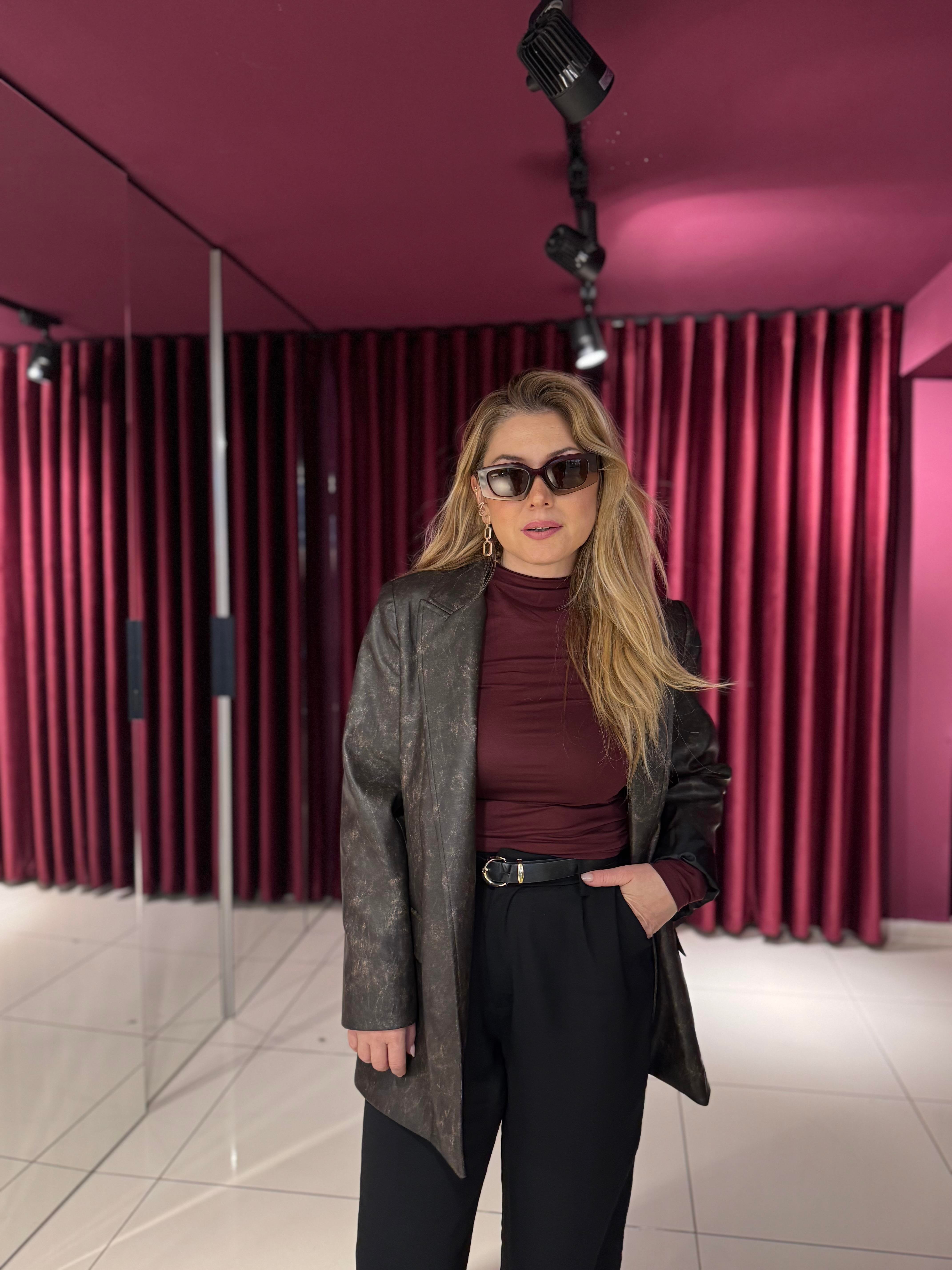 Ceket60755 Deri Açık Blazer Ceket Kahve 