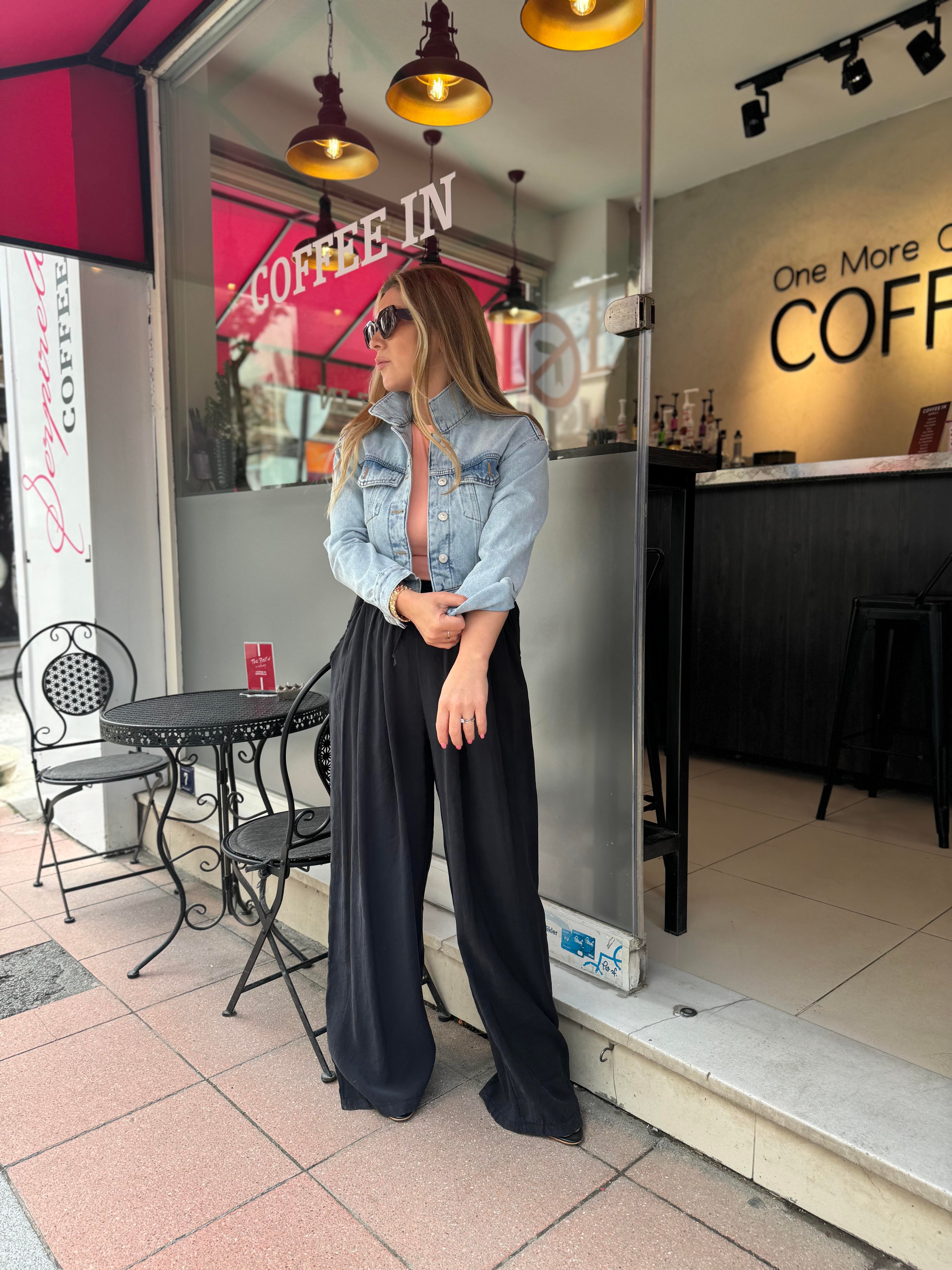 Ceket65348 Kar Yıkama Kısa Kot Ceket Mavi