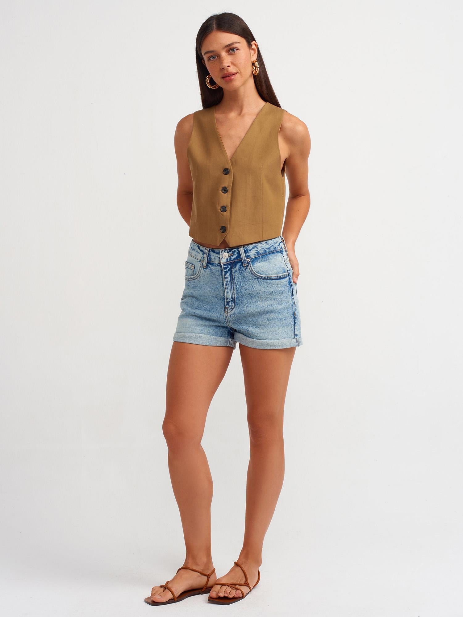 Şort71506 Comfort Likra Şort Mavi