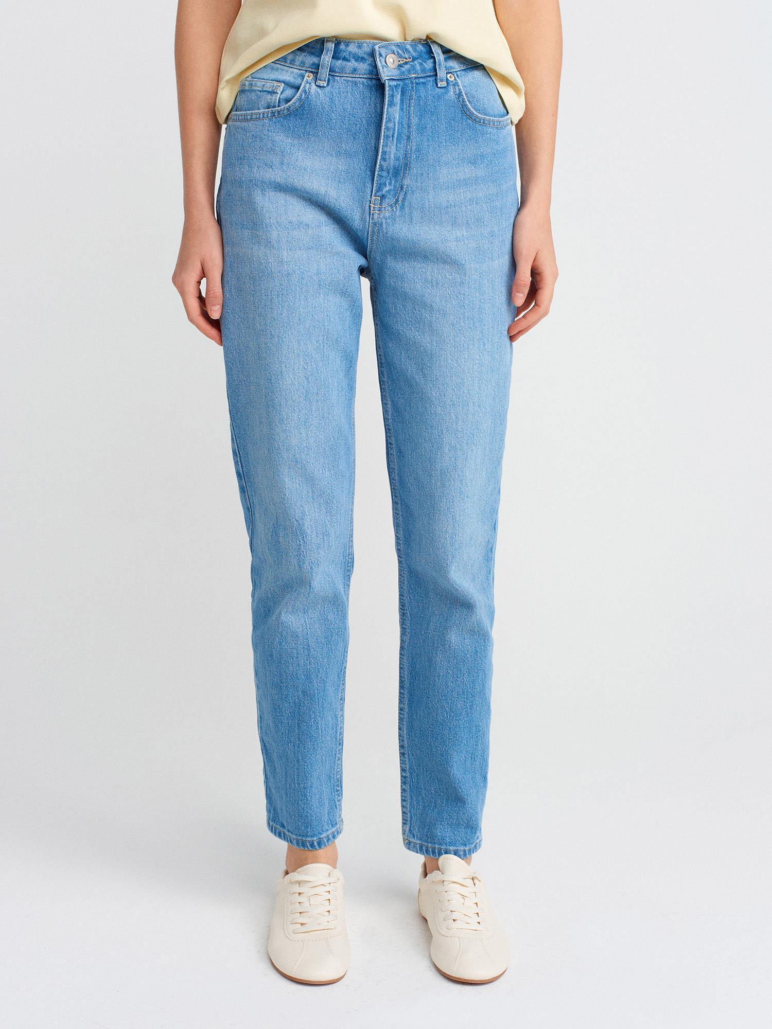 Pantolon71786 Slim Mom Pantolon Açık Mavi