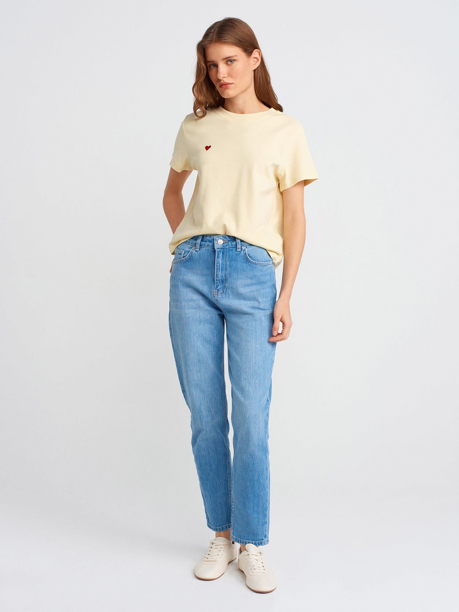 Pantolon71786 Slim Mom Pantolon Açık Mavi