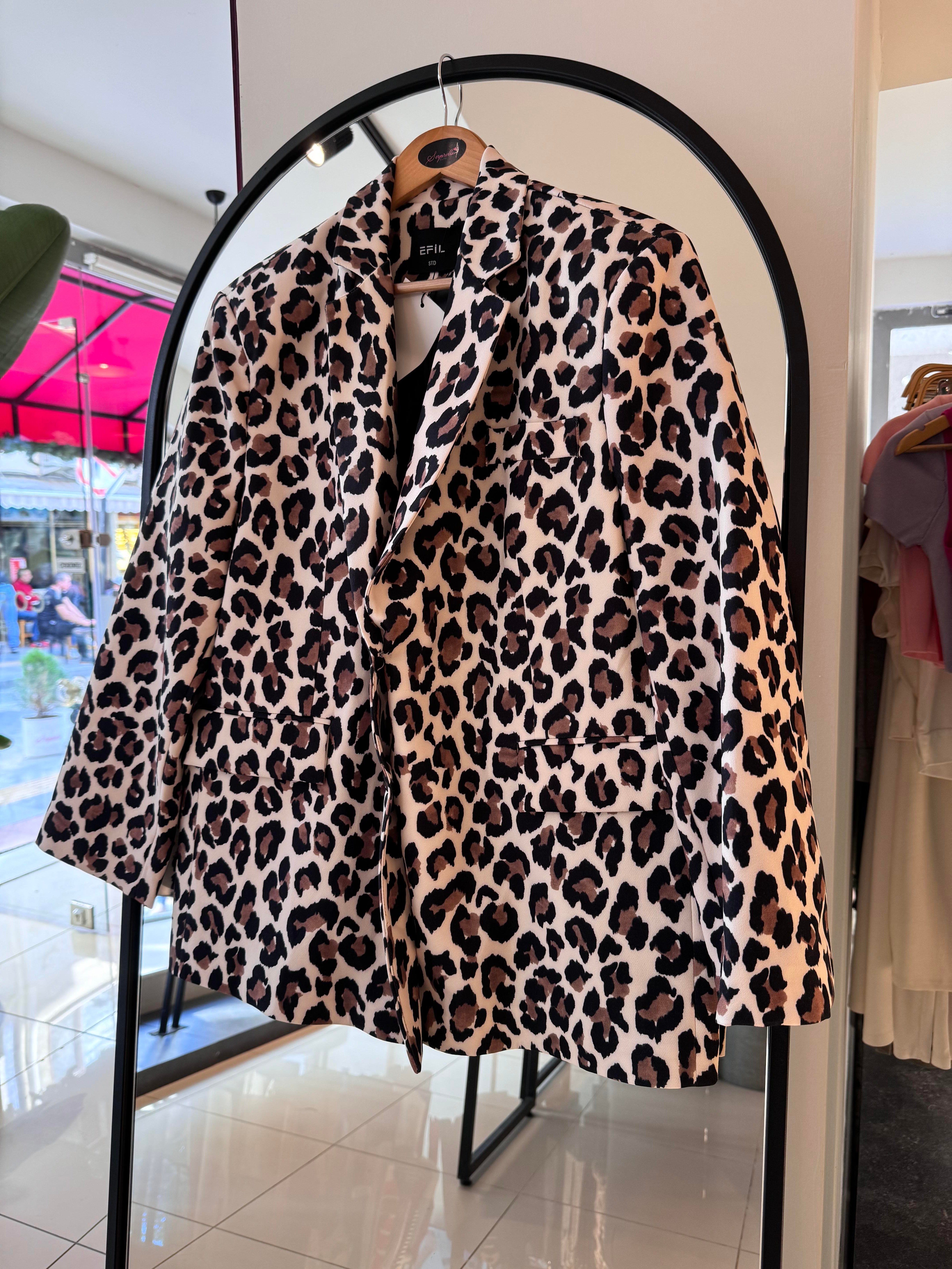 Ceket7342 Leopar Ceket 
