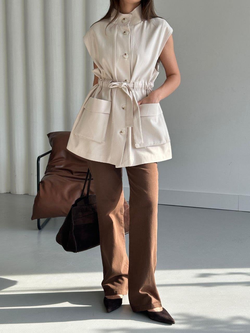 Yelek7408 Gabardin Yelek Taş