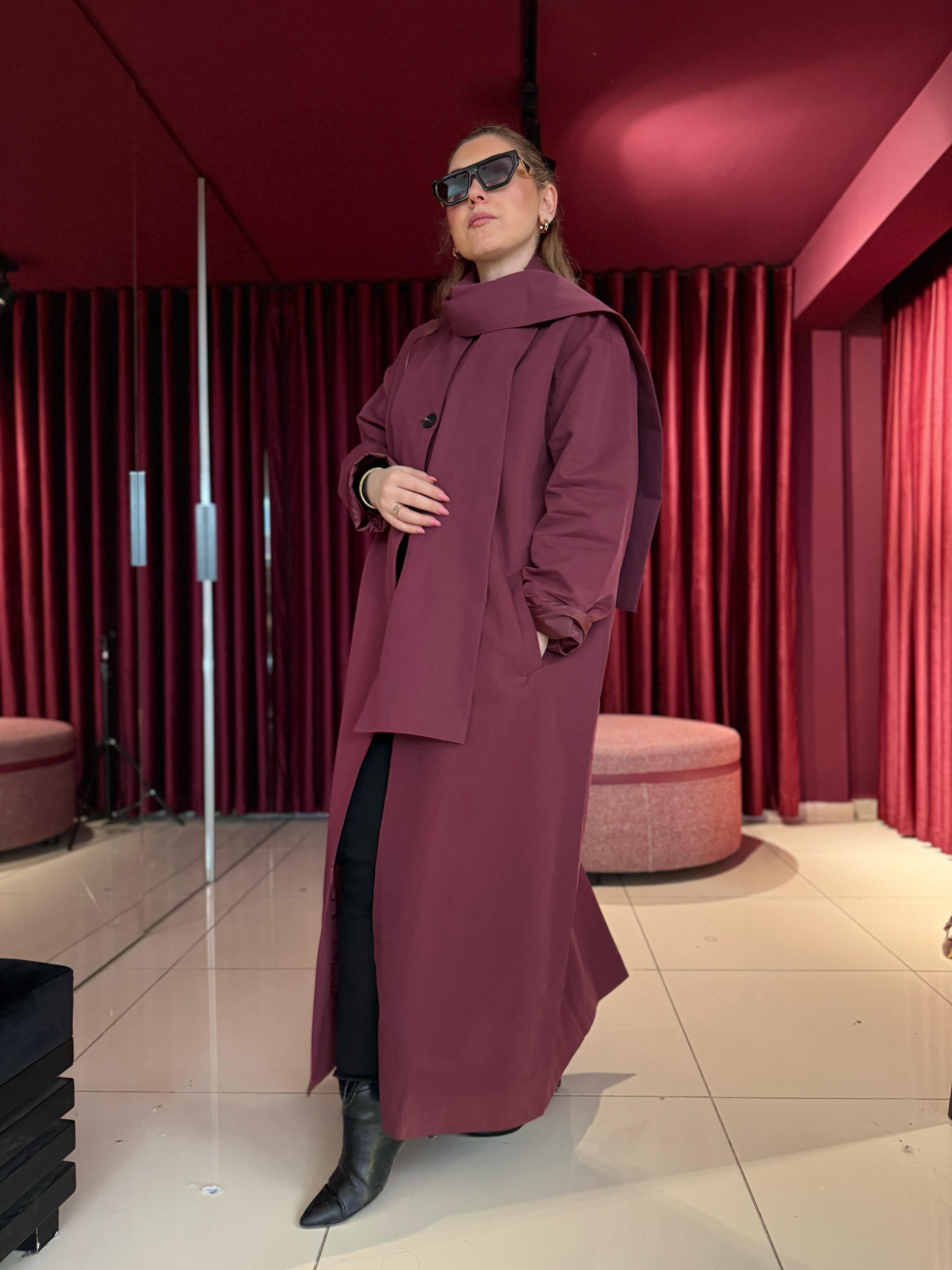 Ceket85145 Bordo Trençkot