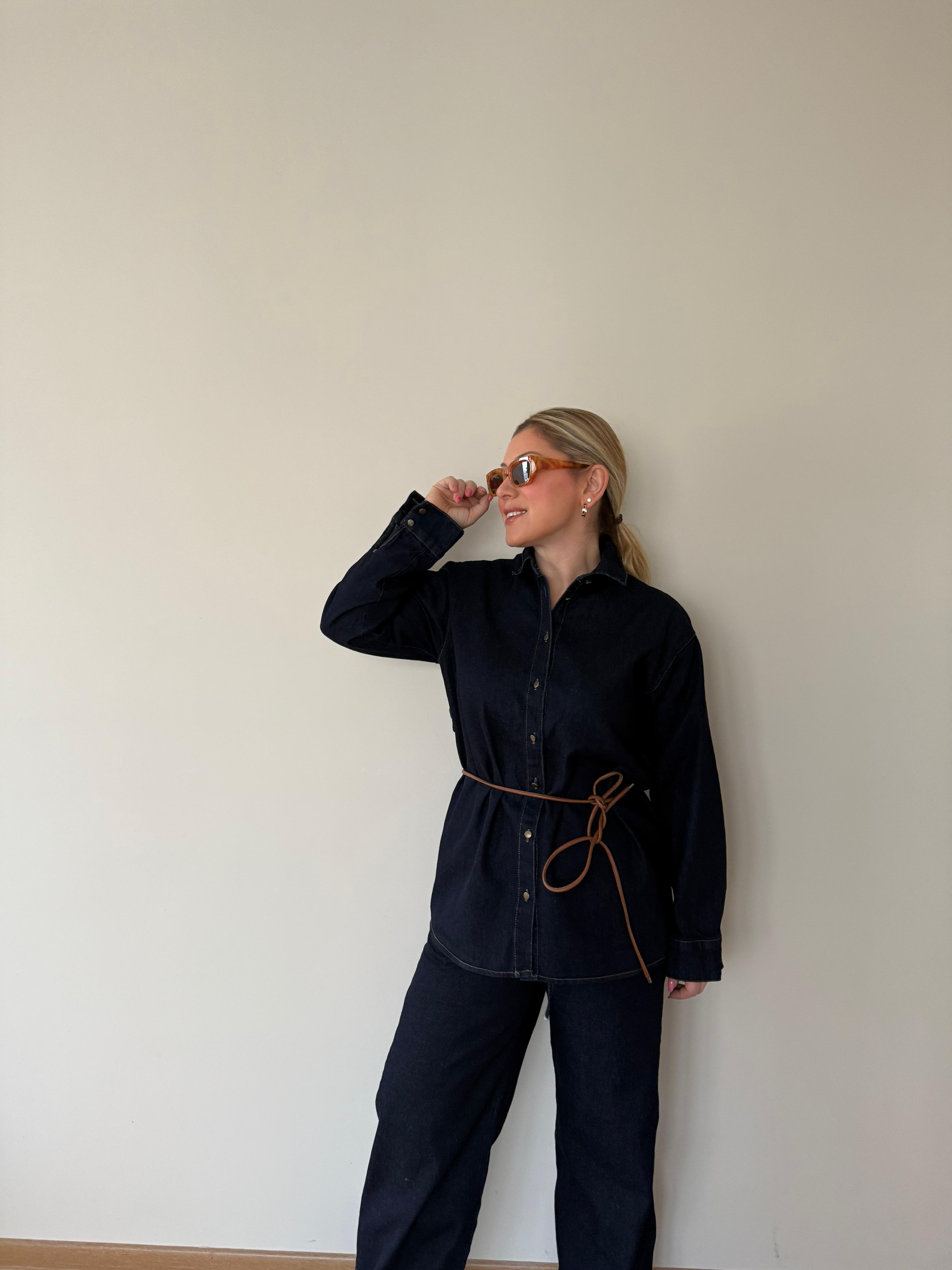 Takım8627 Denim Gömlek Pantolon Takım